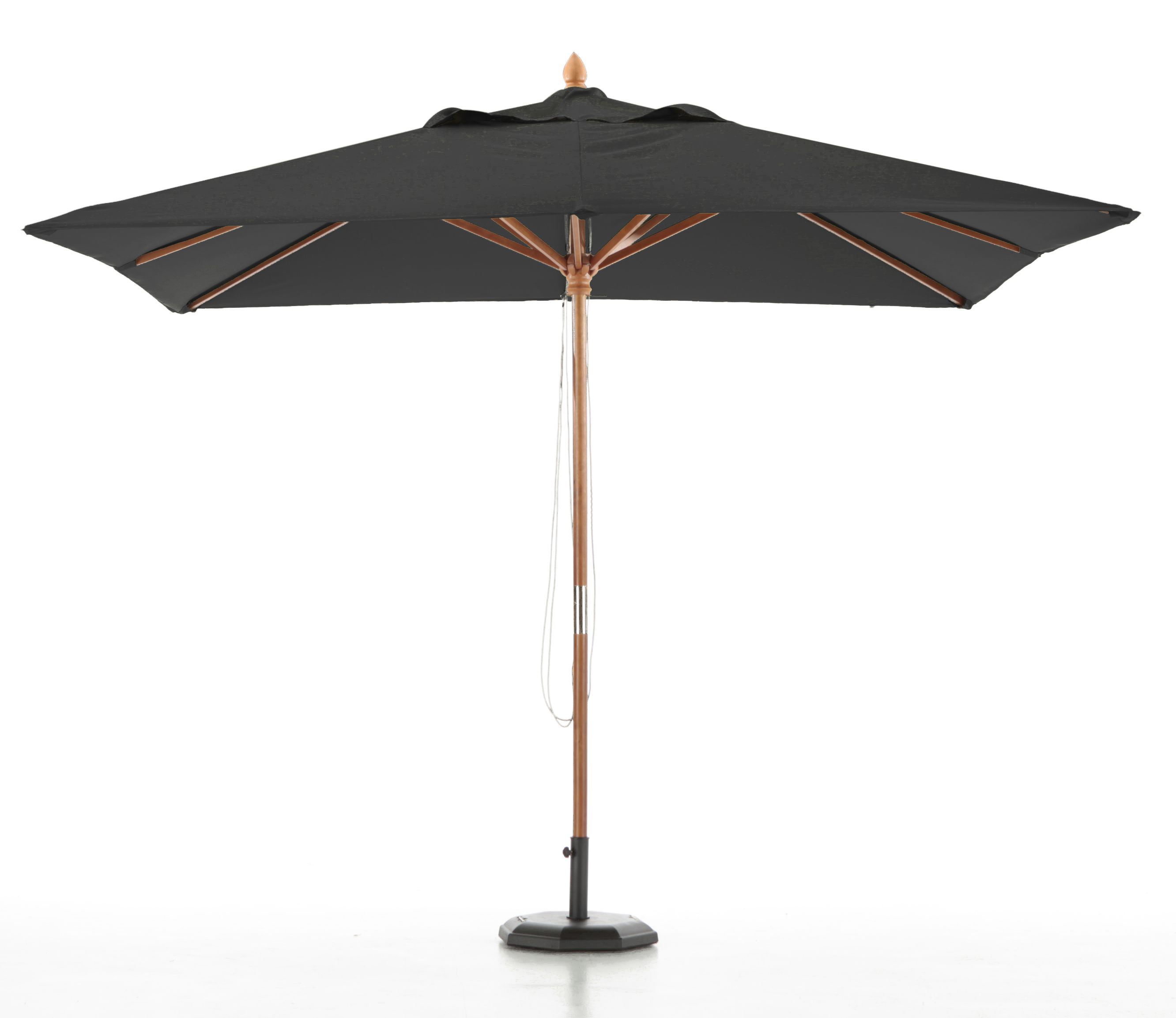 Parasol en bois carré 3x3 noir