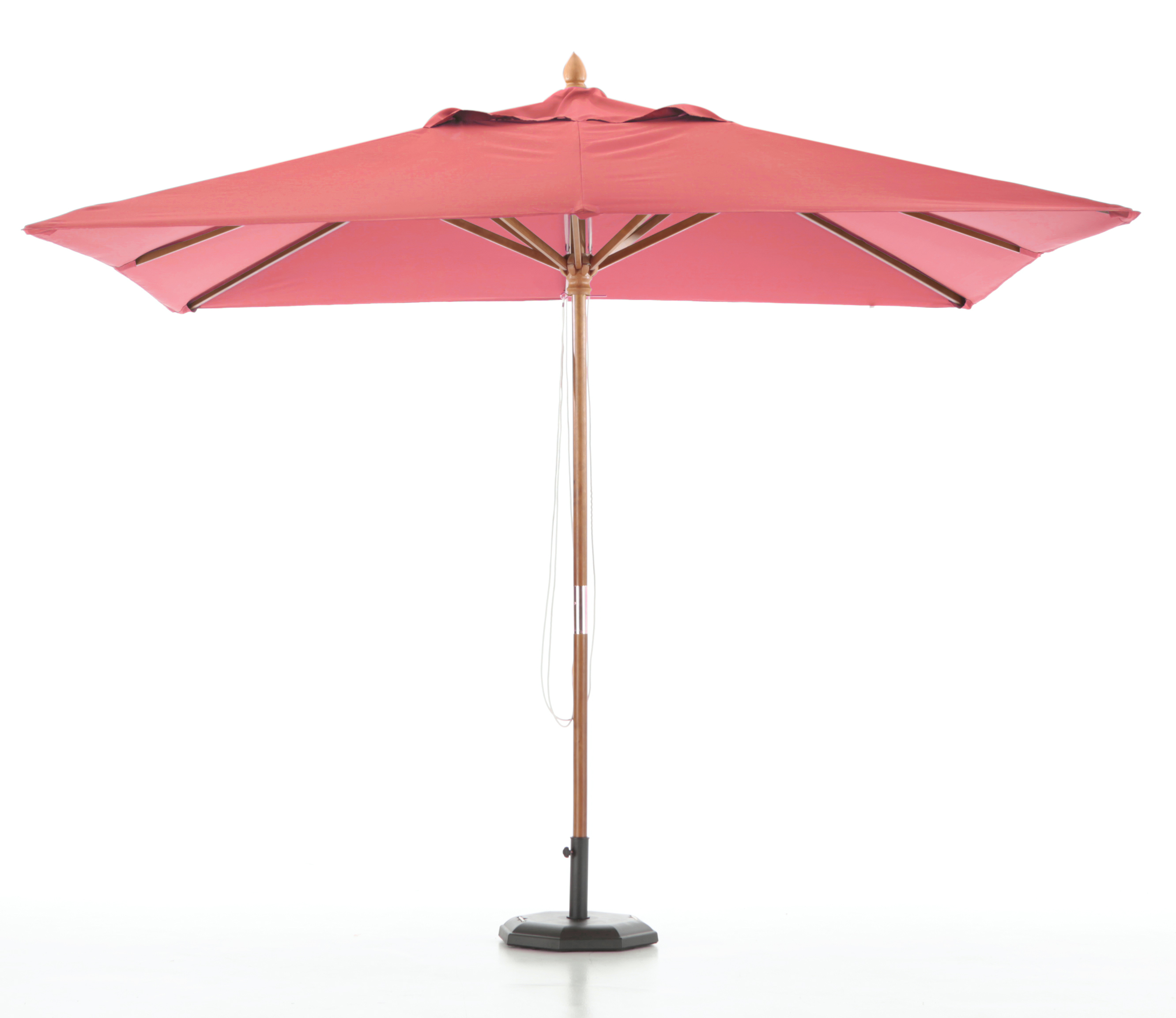 Parasol en bois carré 3x3 rouge