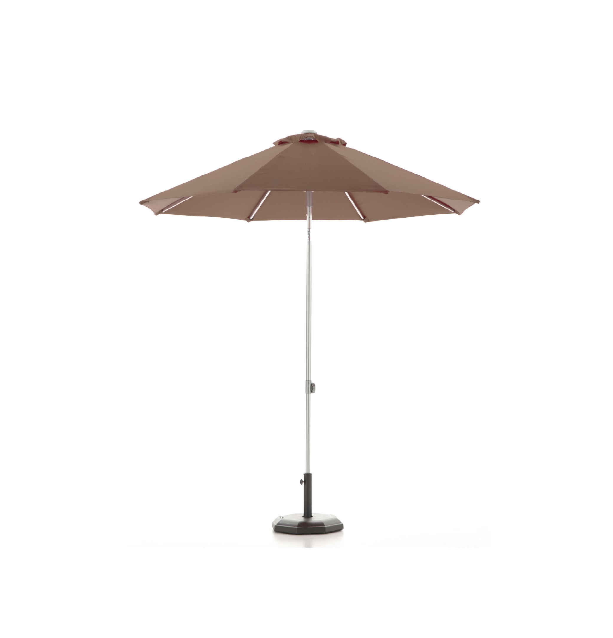 Parasol aluminium diamètre 250 cm chocolat - puerto rico