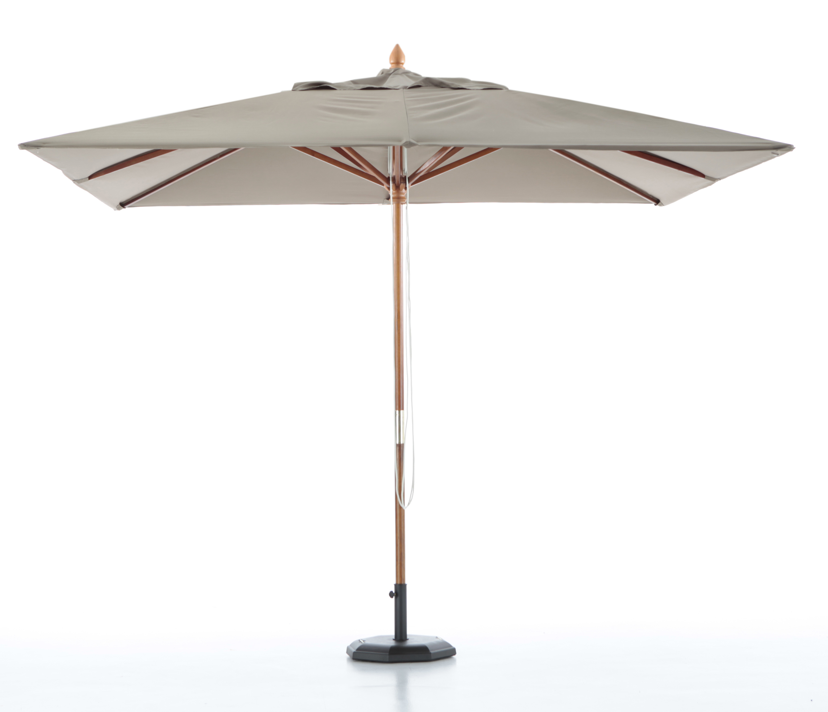 Parasol en bois carré 3x3 taupe