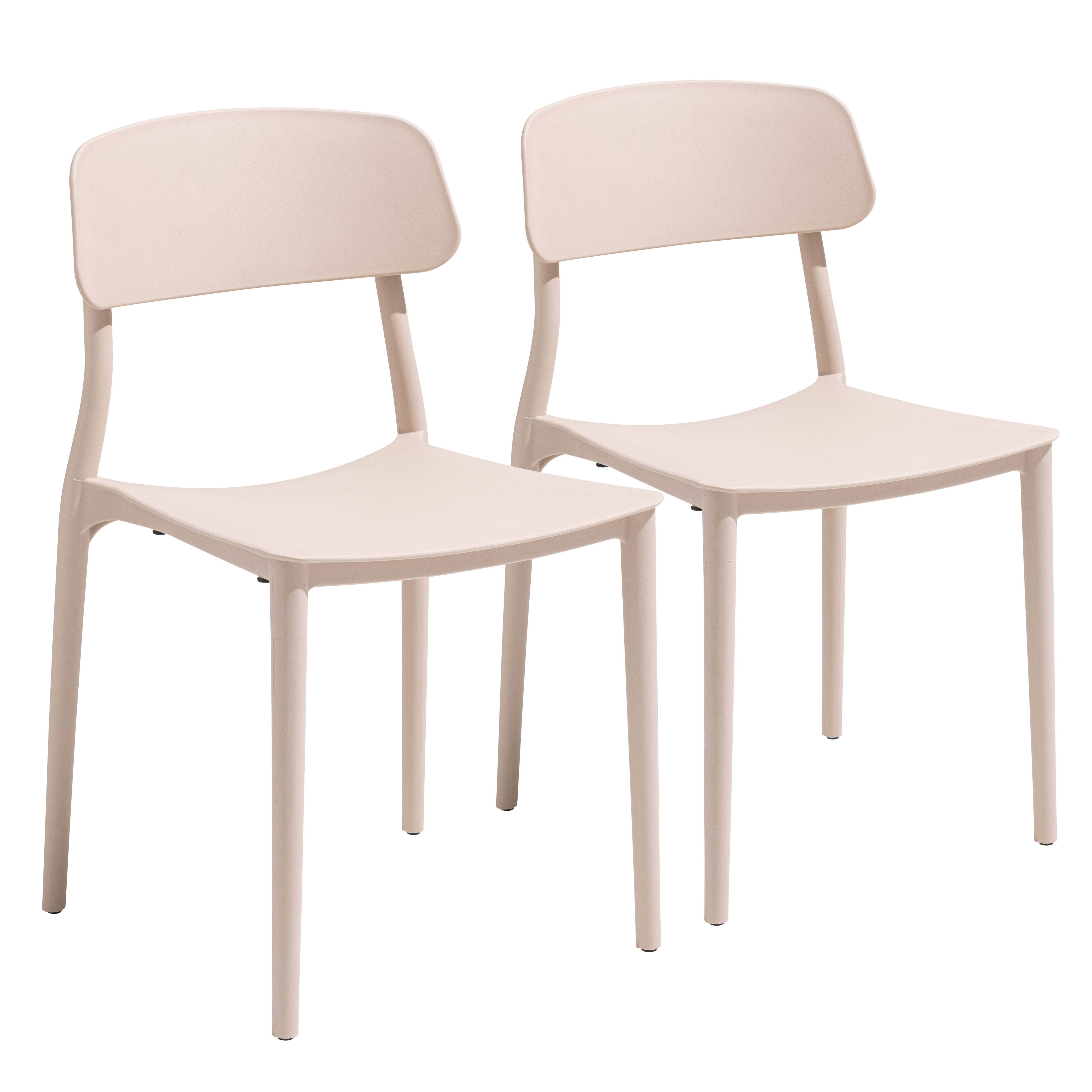 Lot de deux chaises en polypropylène rose