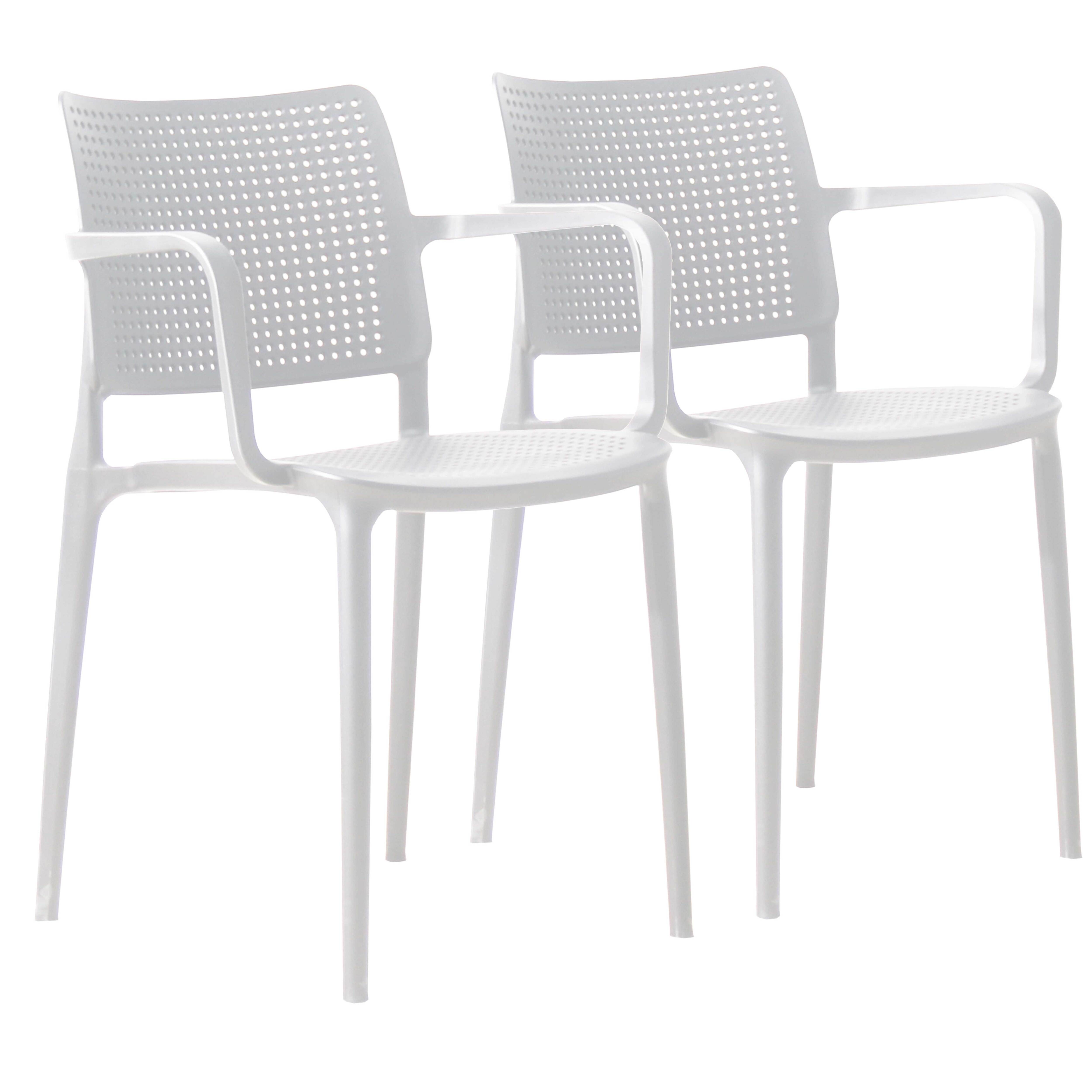 Lot de 2 fauteuils de jardin blanc