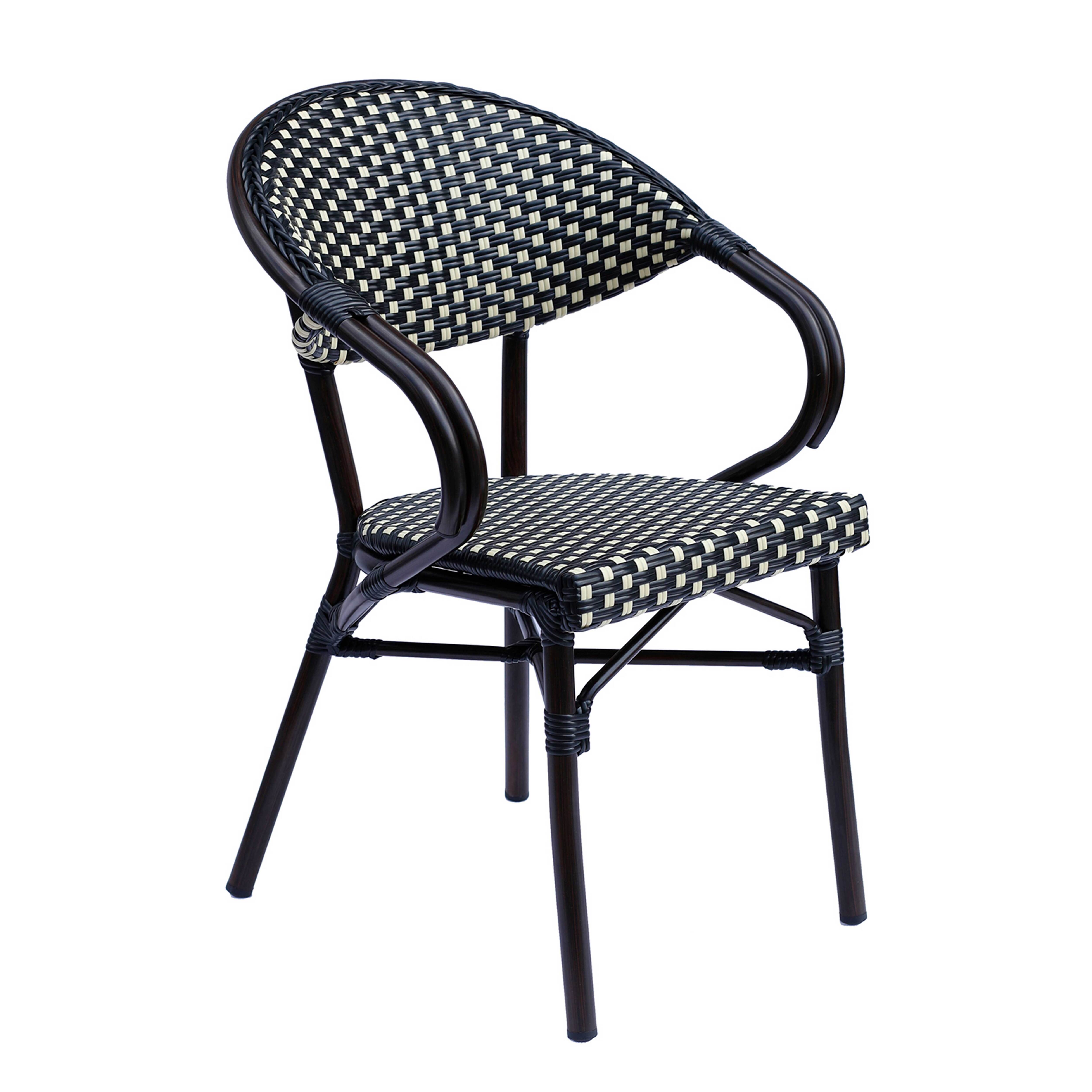 fauteuil de bistrot parisien en aluminium noir