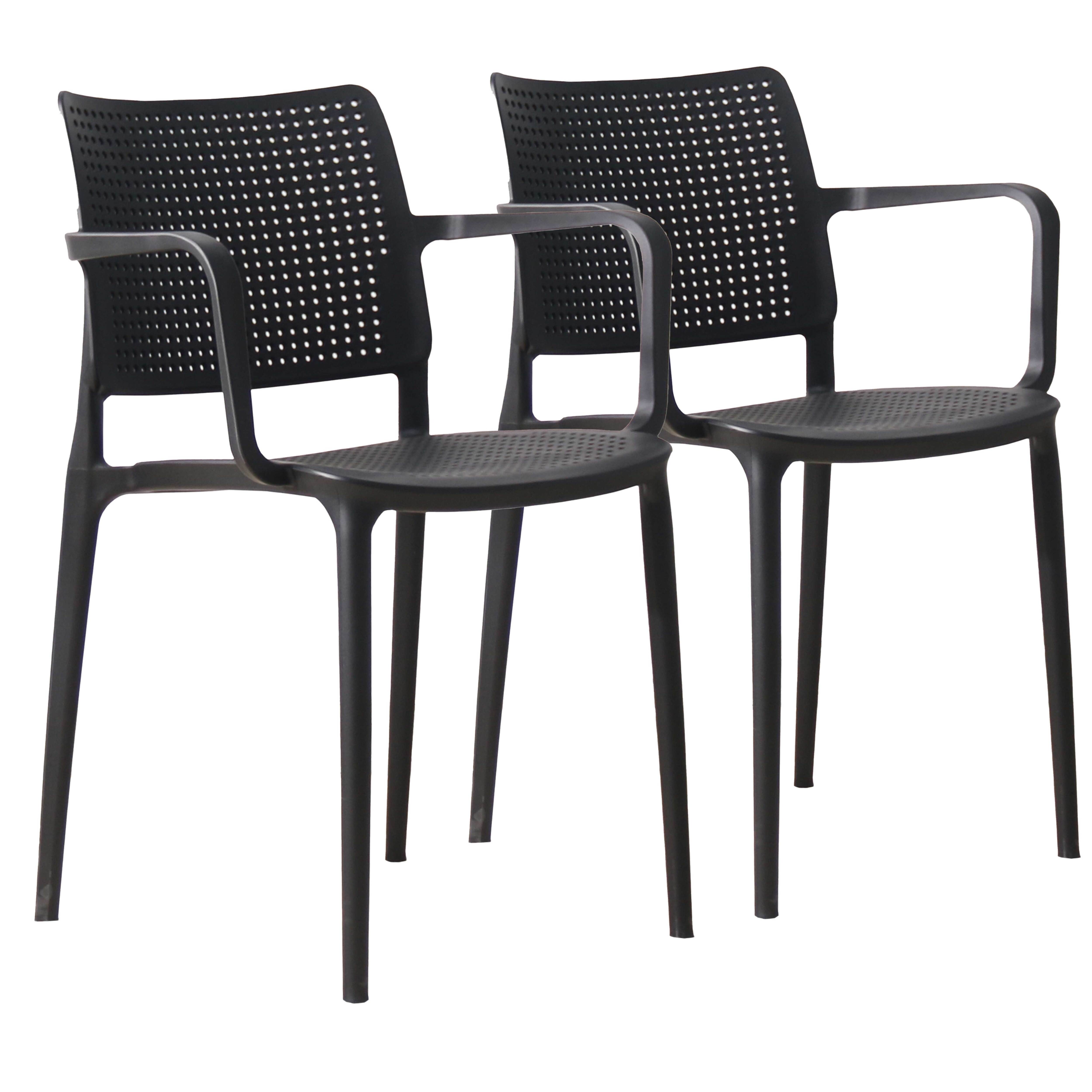 Lot de 2 fauteuils de jardin noir