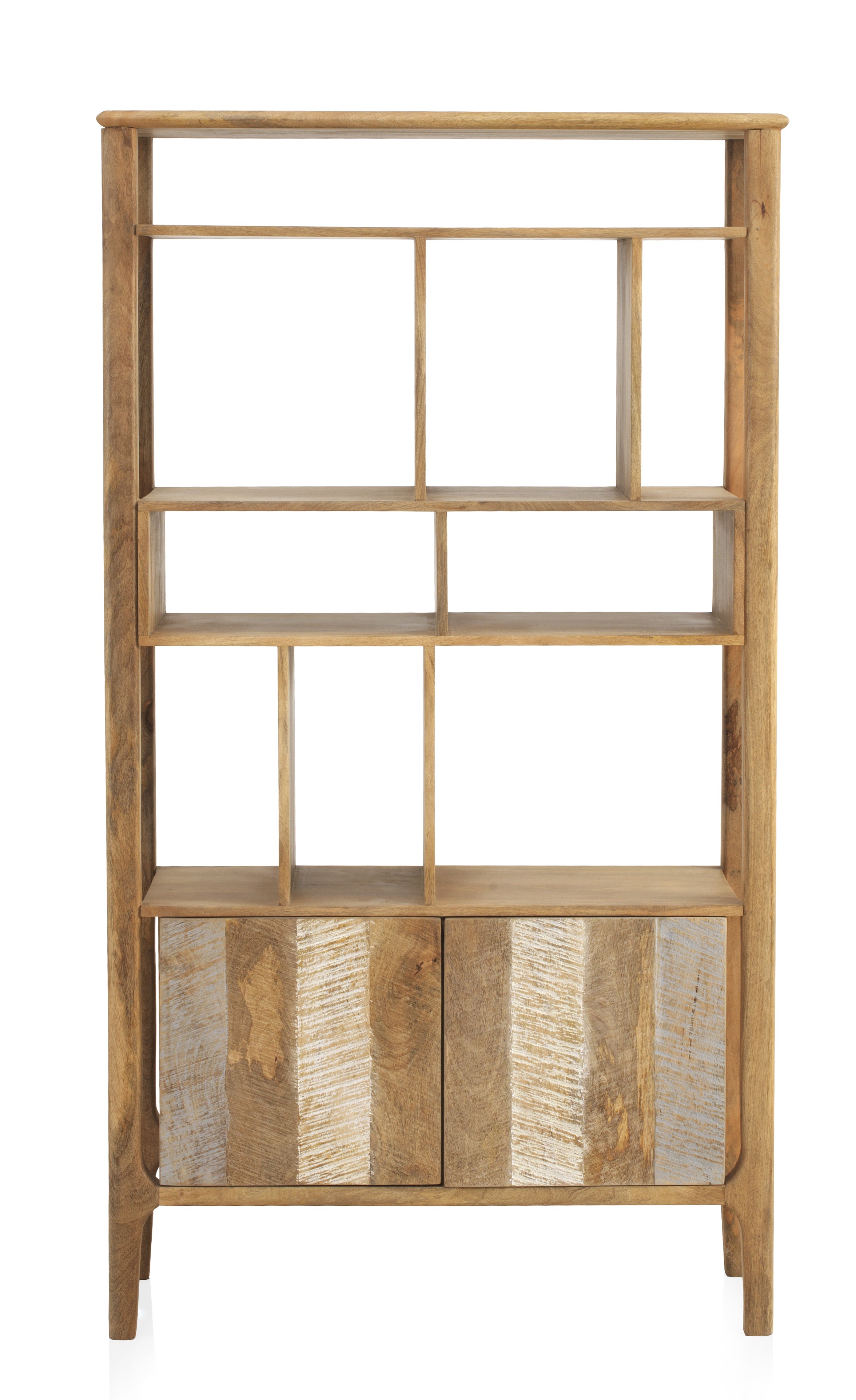 Étagère en bois de manguier massif marron clair