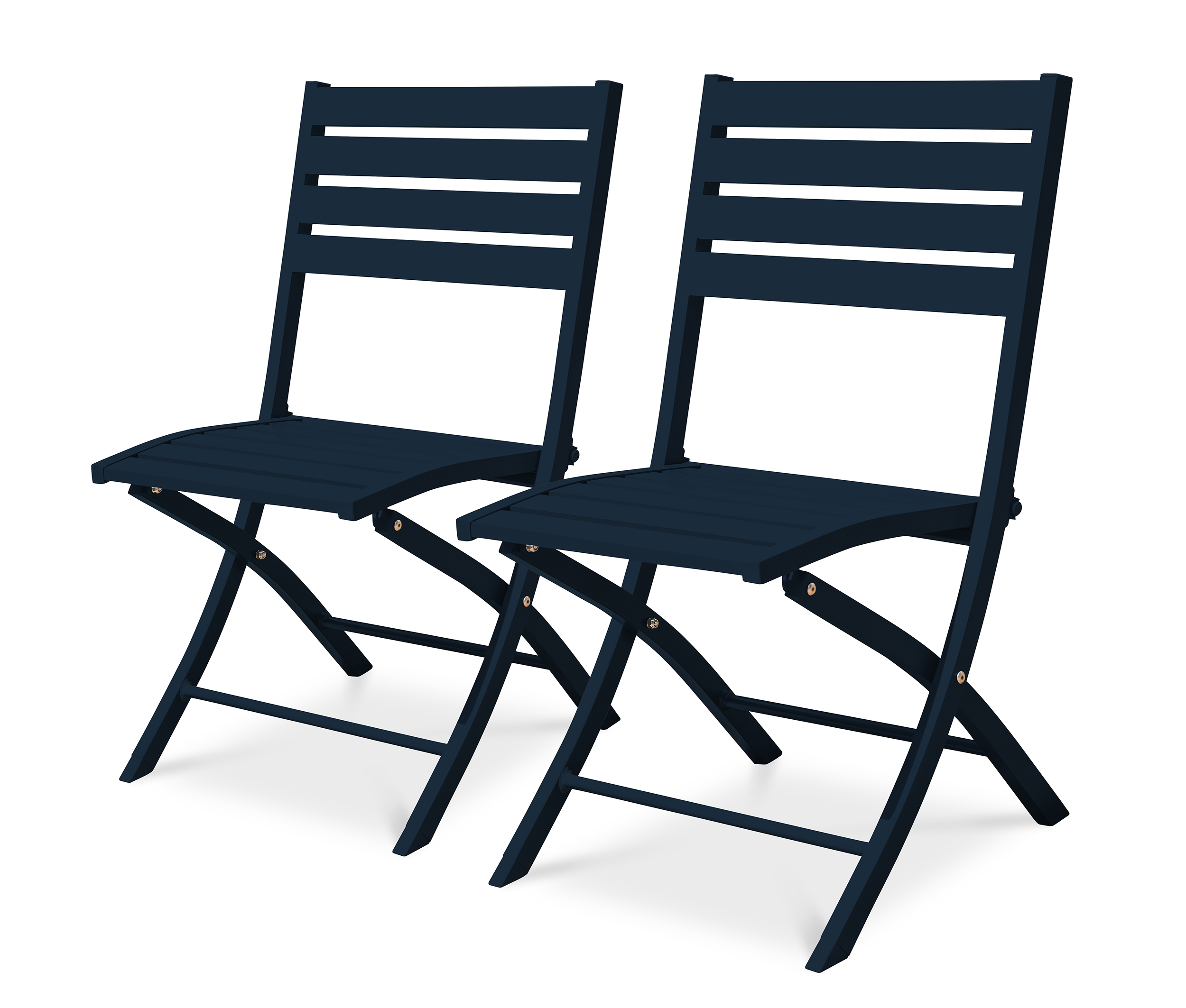 Lot de 2 chaises de jardin en aluminium bleu marine