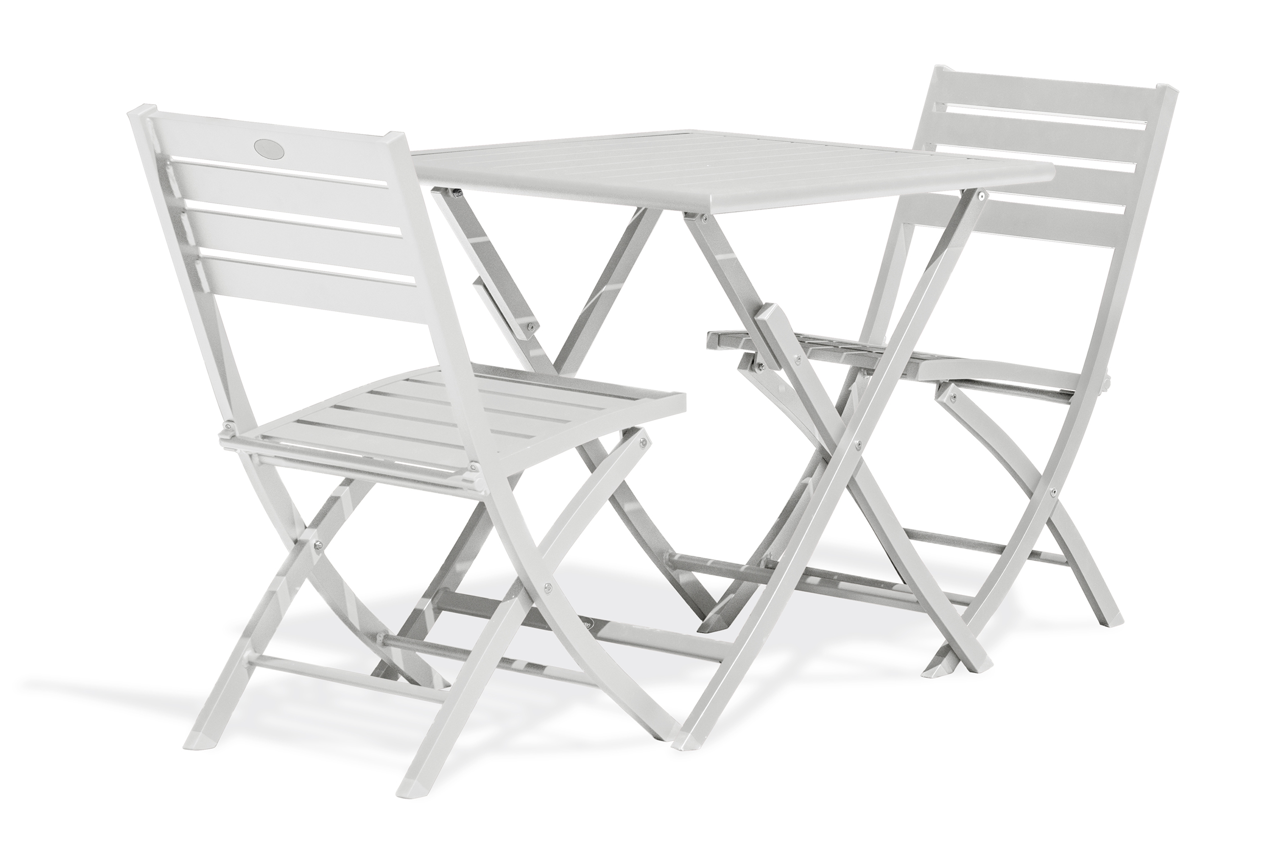 Ensemble repas de jardin 2 places en aluminium gris