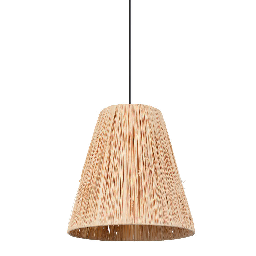 Suspension métal raphia l30cm beige