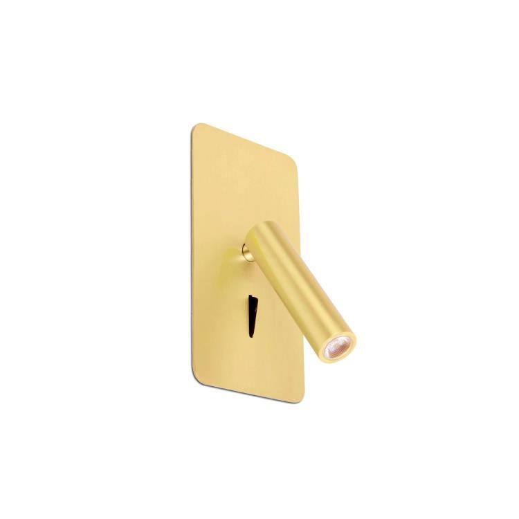 Applique liseuse led métal h17cm doré