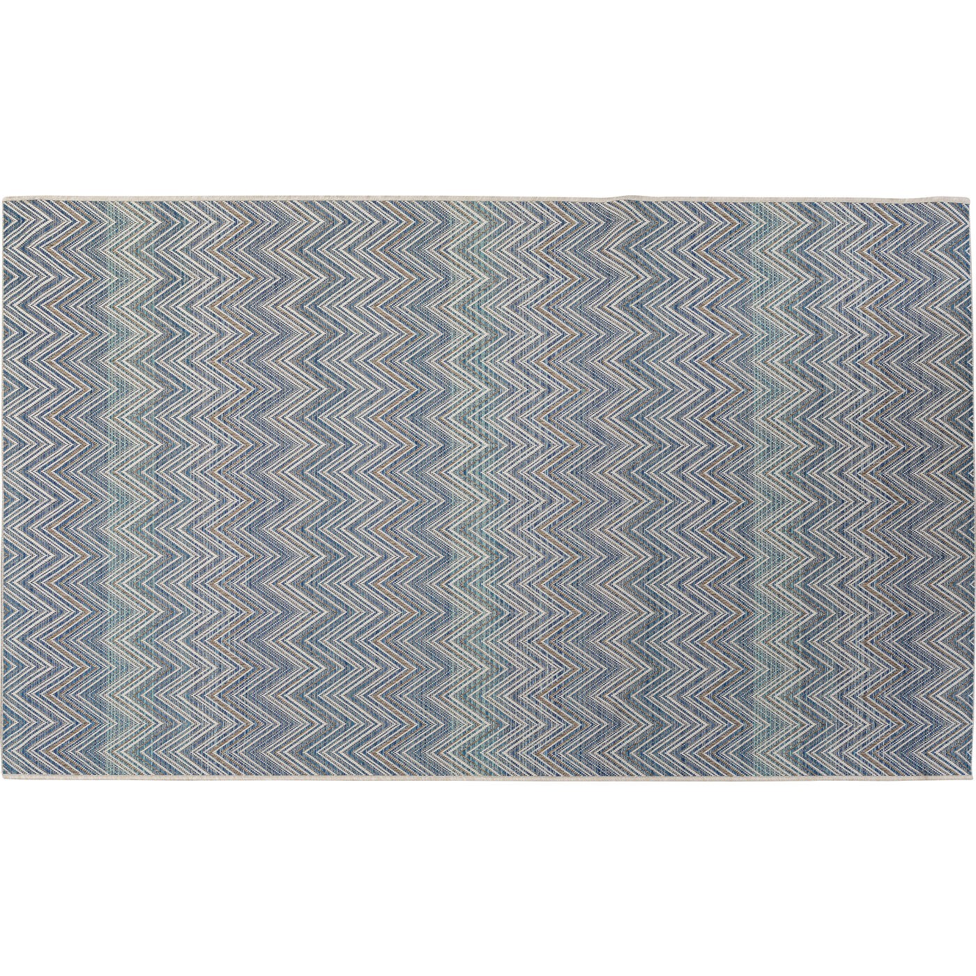 Tapis chevrons en polypropylène bleu et beige 230x160