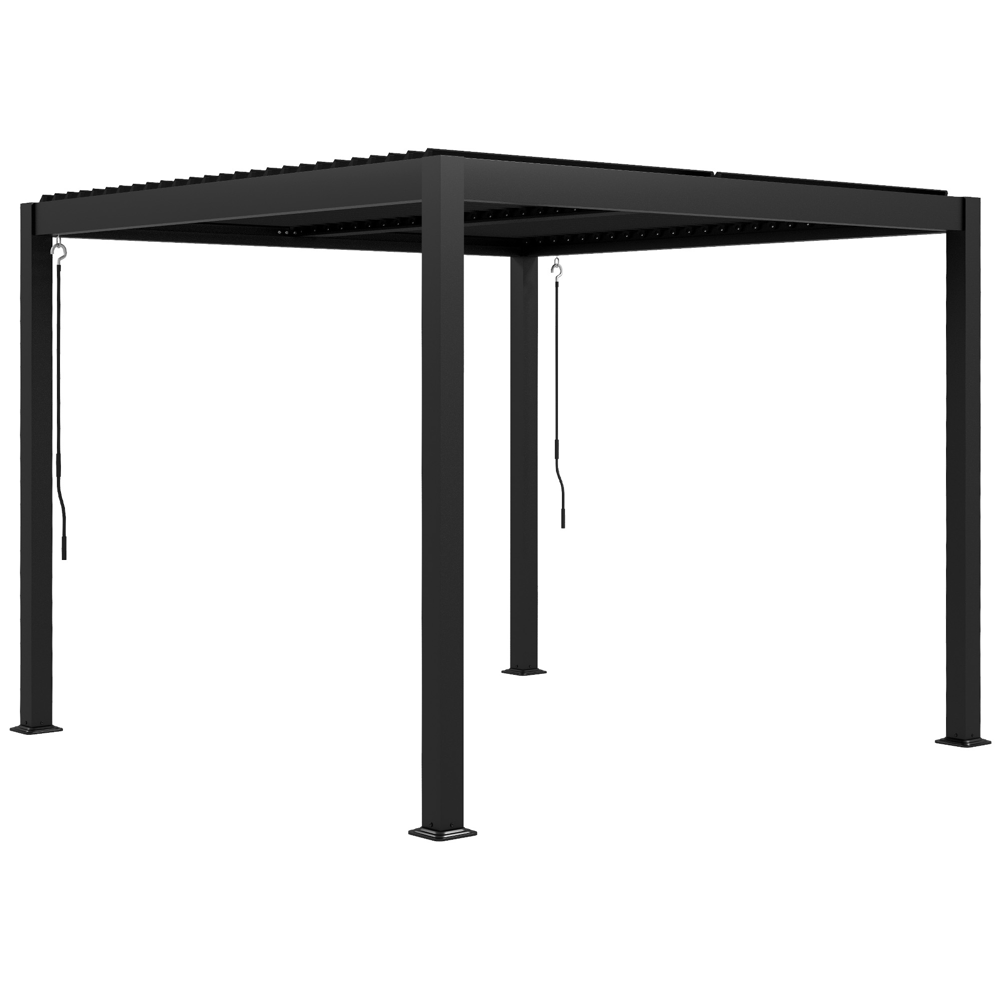 Pergola 3 x 3 m bioclimatique style contemporain alu noir