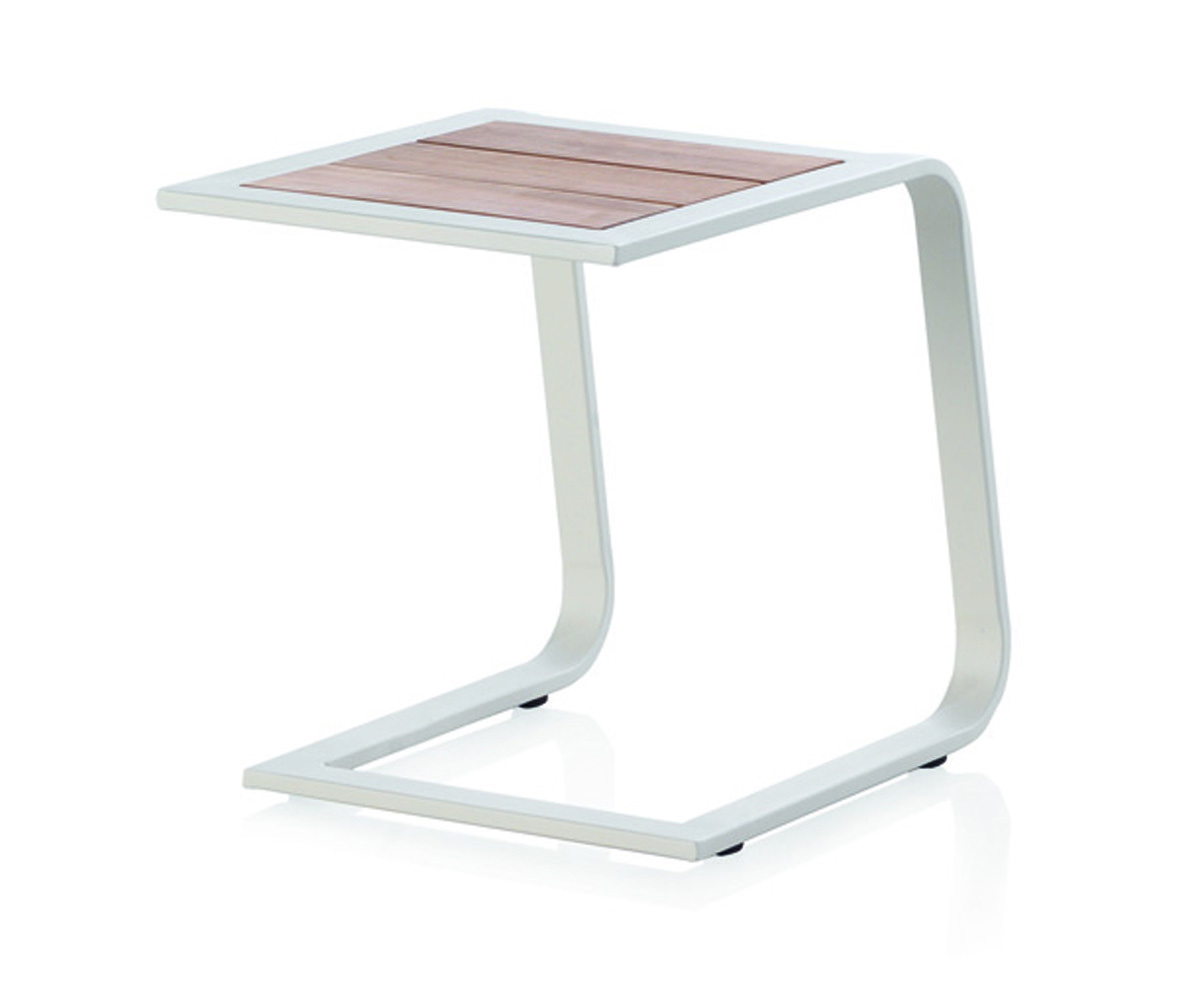 Table d'appoint de chaise longue en aluminium blanc