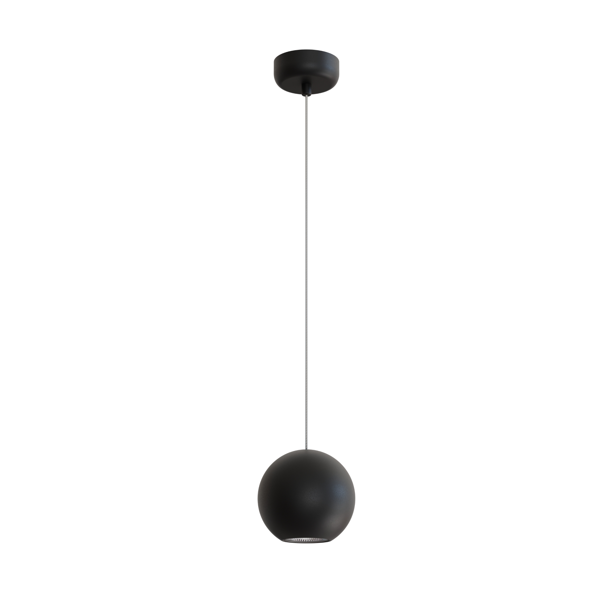 lampe à suspension boule en plâtre noir