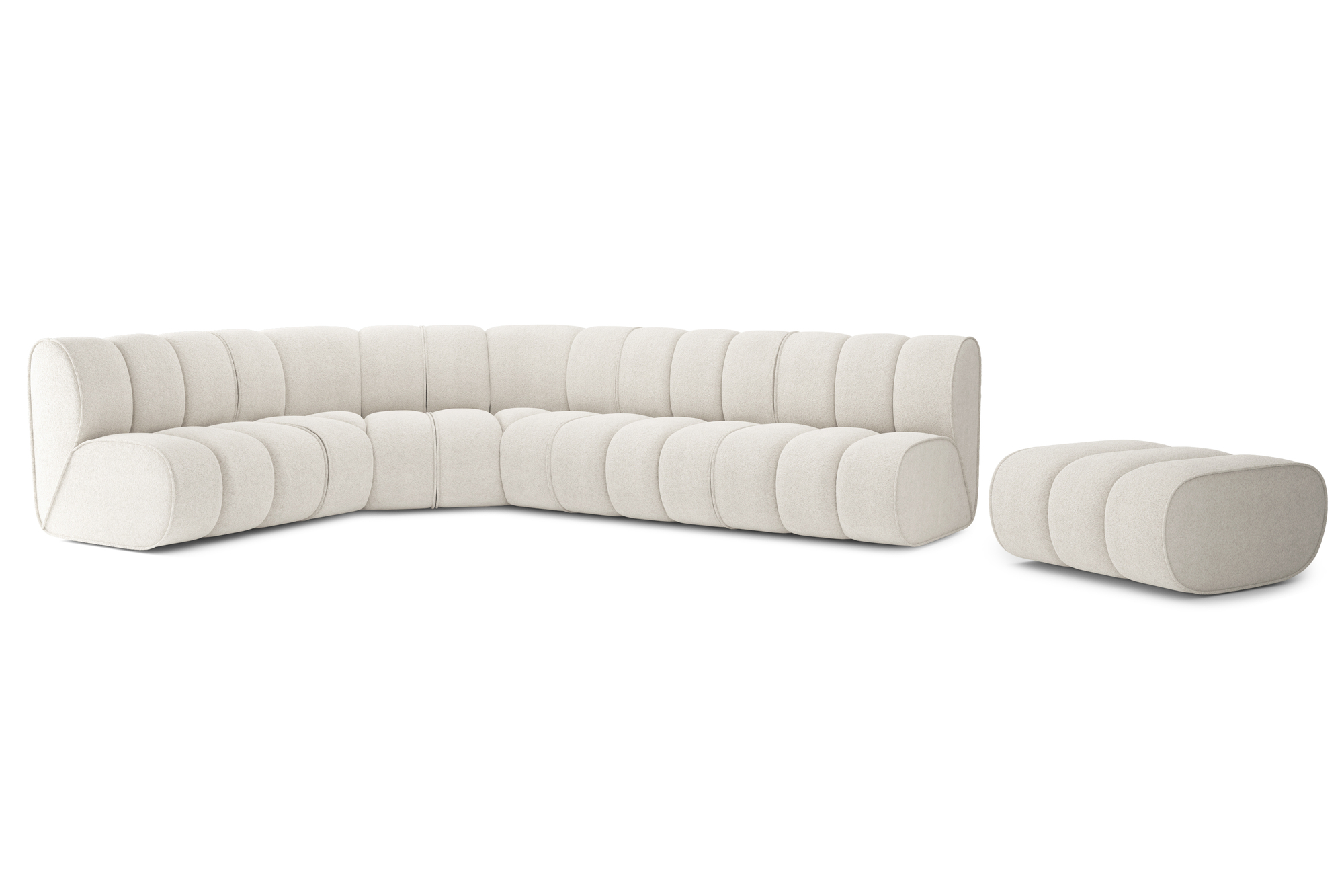 Canapé d'angle 8 places Blanc Tissu Design Confort