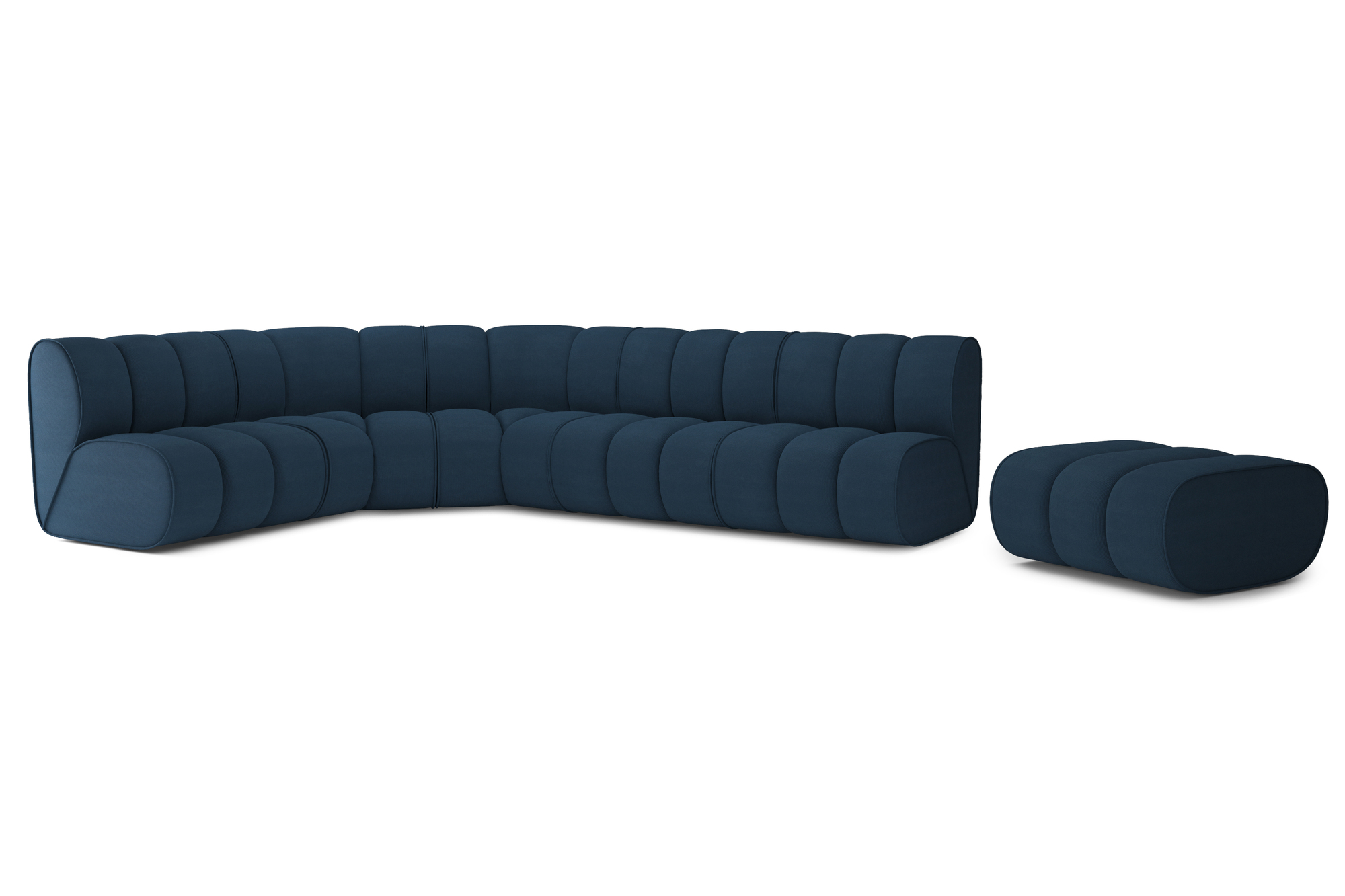 Canapé d'angle 8 places Bleu Velours Design Confort