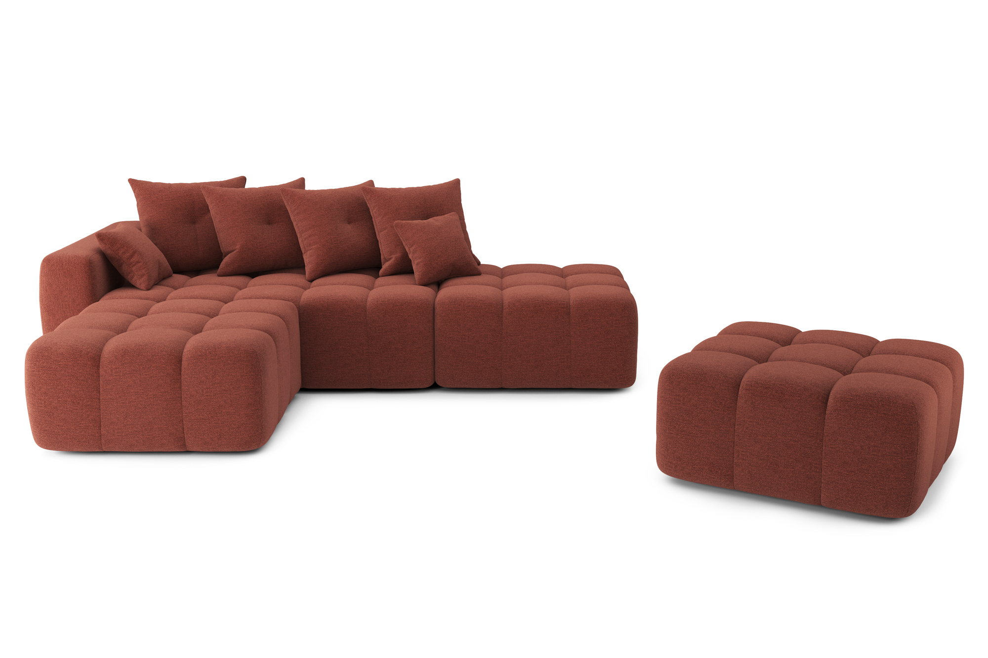 Canapé d'angle 6 places Tissu Design Confort