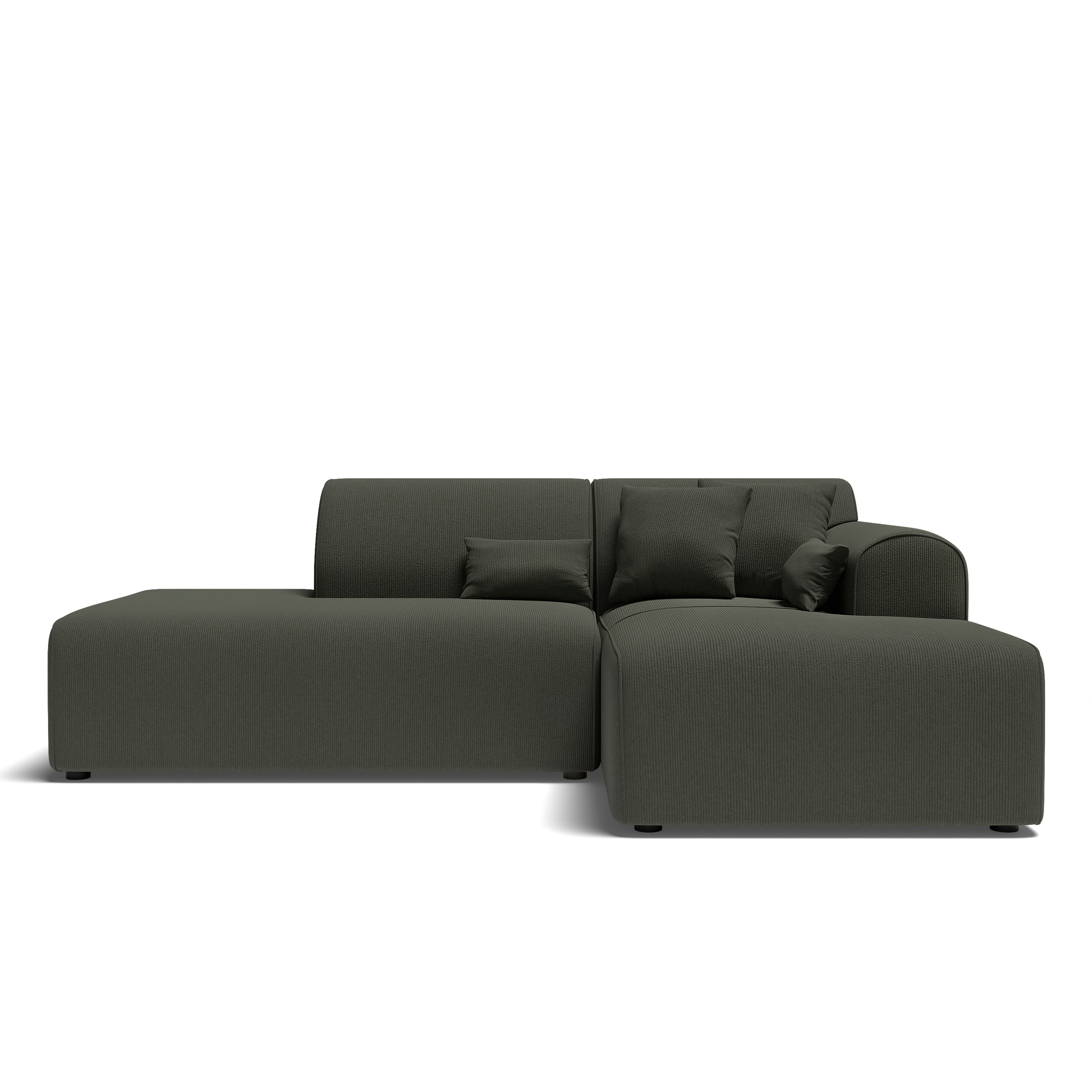 Canapé d'angle 4 places Velours Moderne Confort Vert