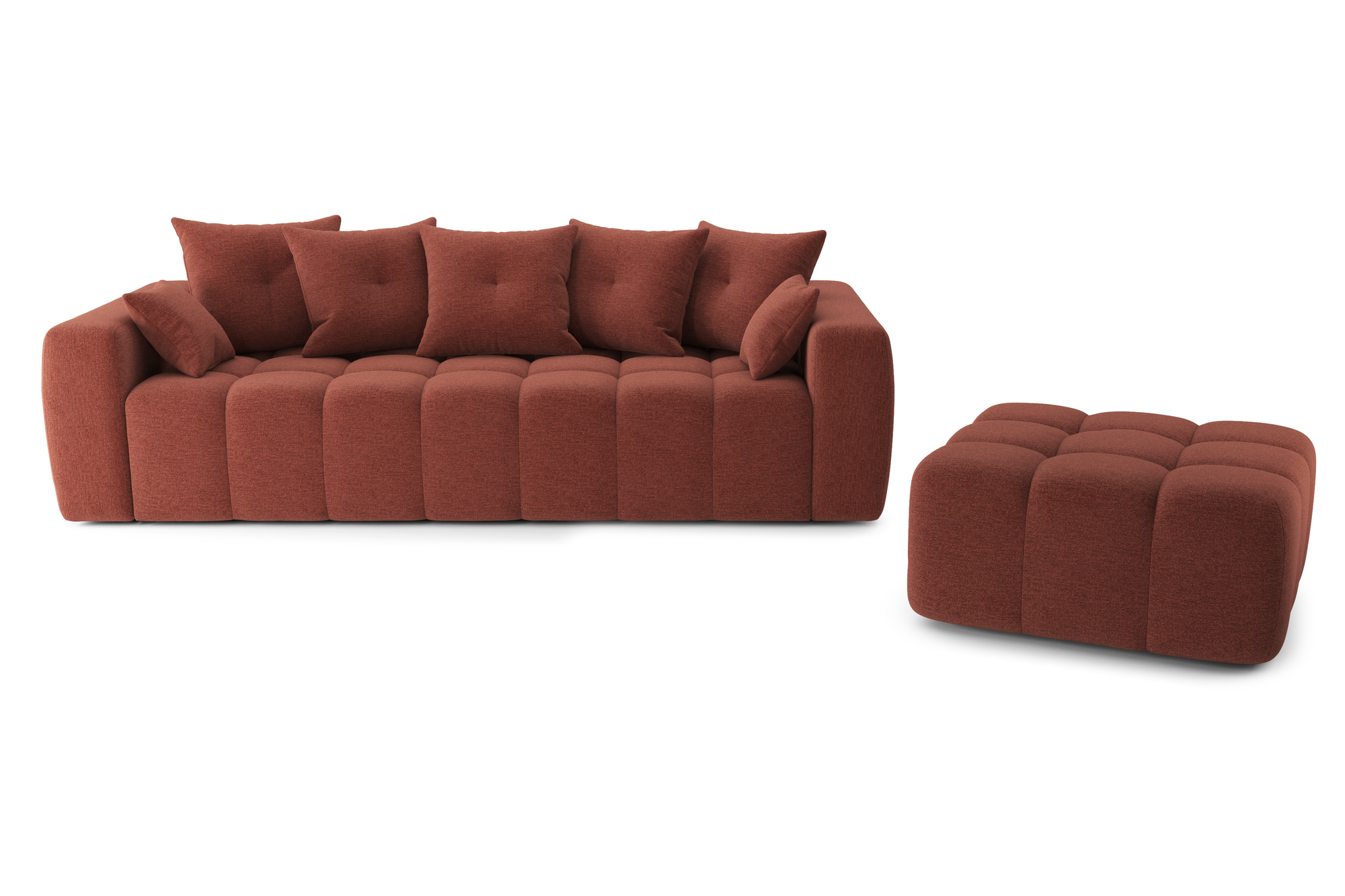 Canapé droit 4 places Tissu Design Confort