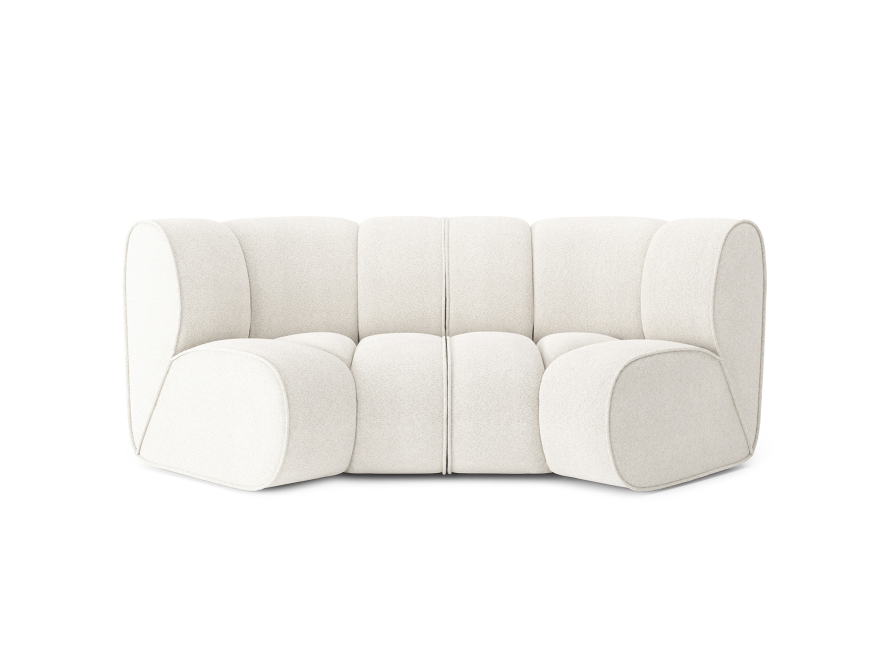 Canapé d'angle 3 places Blanc Tissu Design Confort