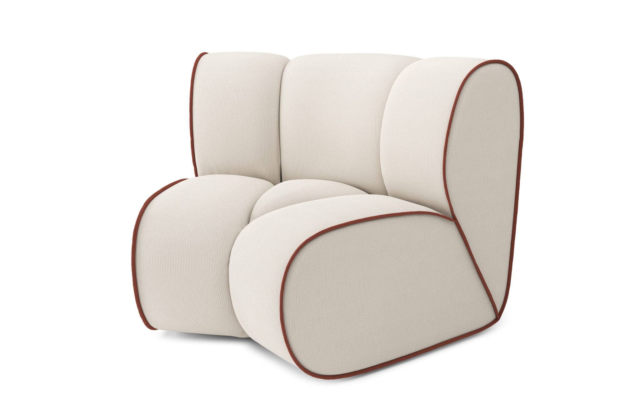 Canapé d'angle Beige Velours Design Confort