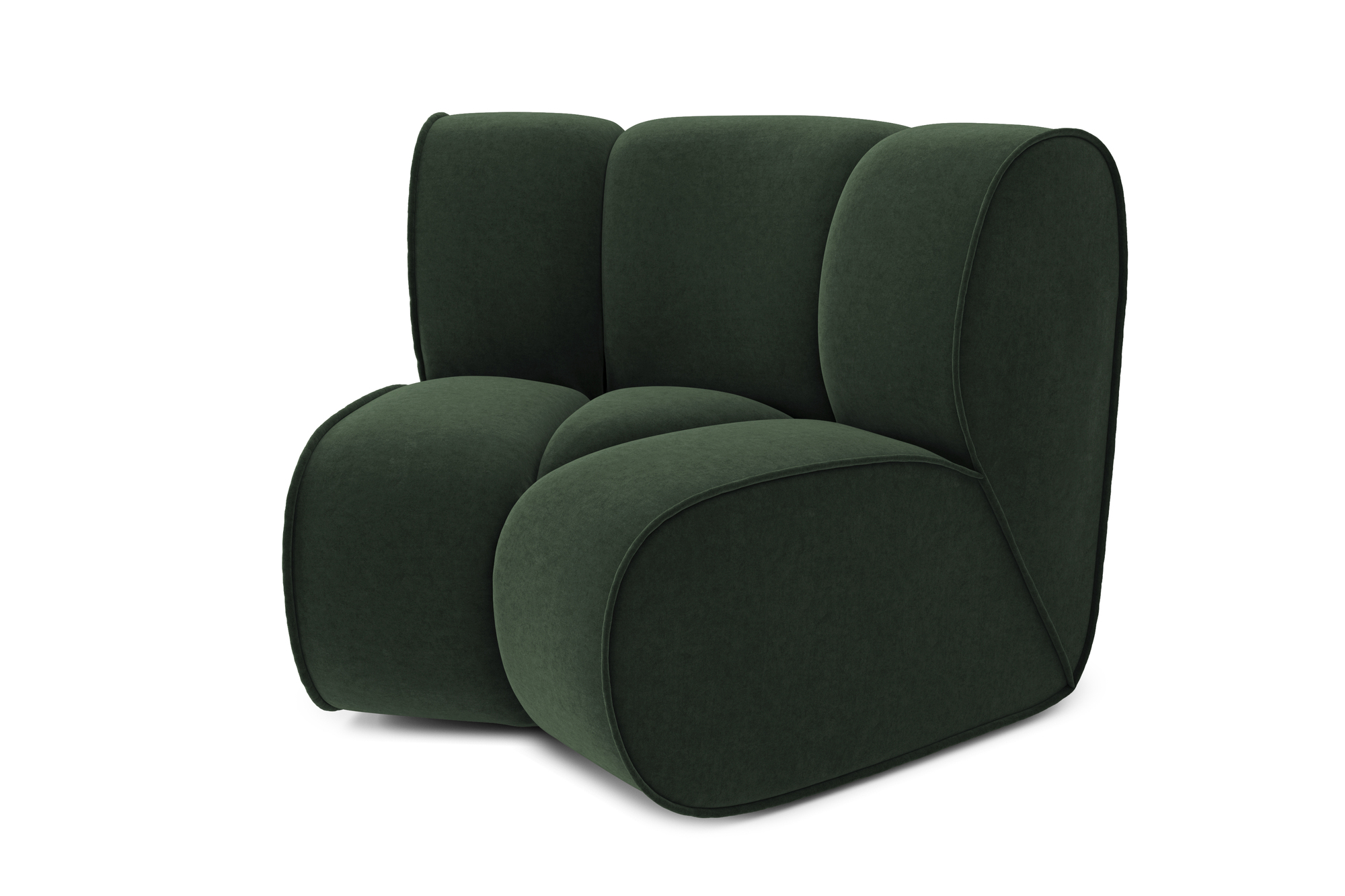 Canapé d'angle Velours Design Confort Vert