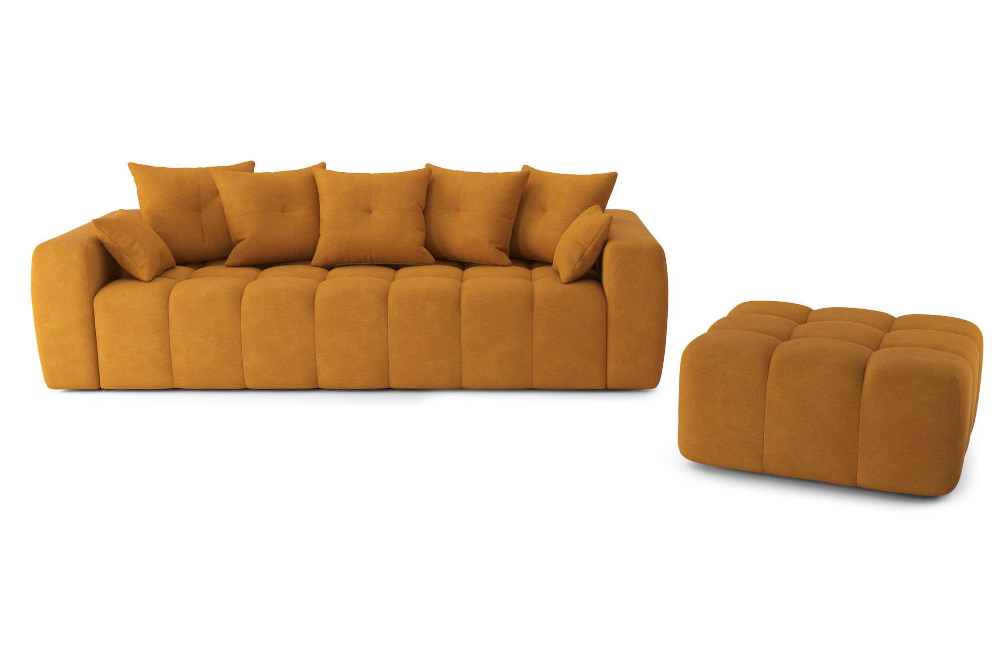 Canapé droit 4 places Tissu Design Confort