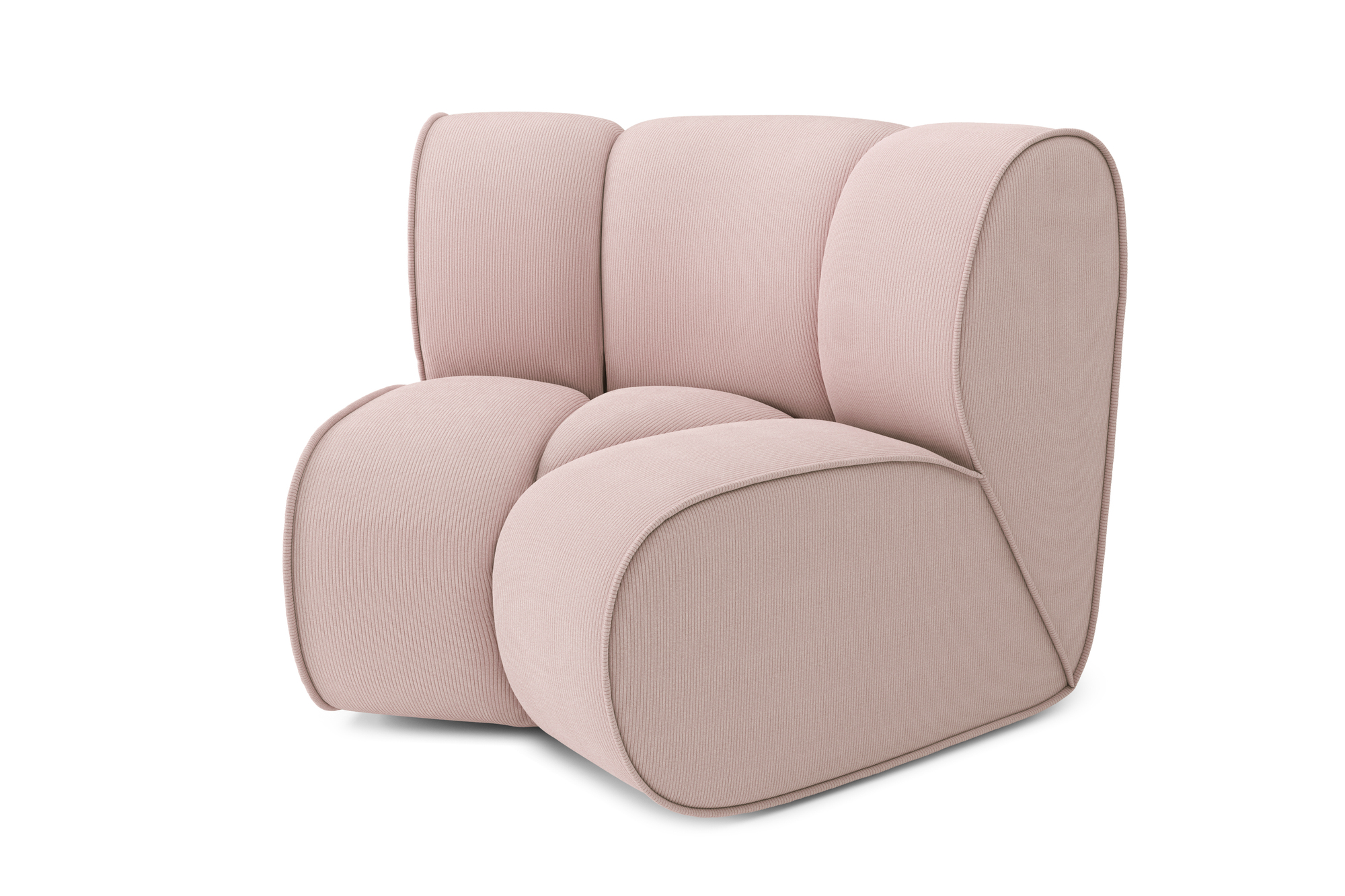 Canapé d'angle Rose Velours Design Confort
