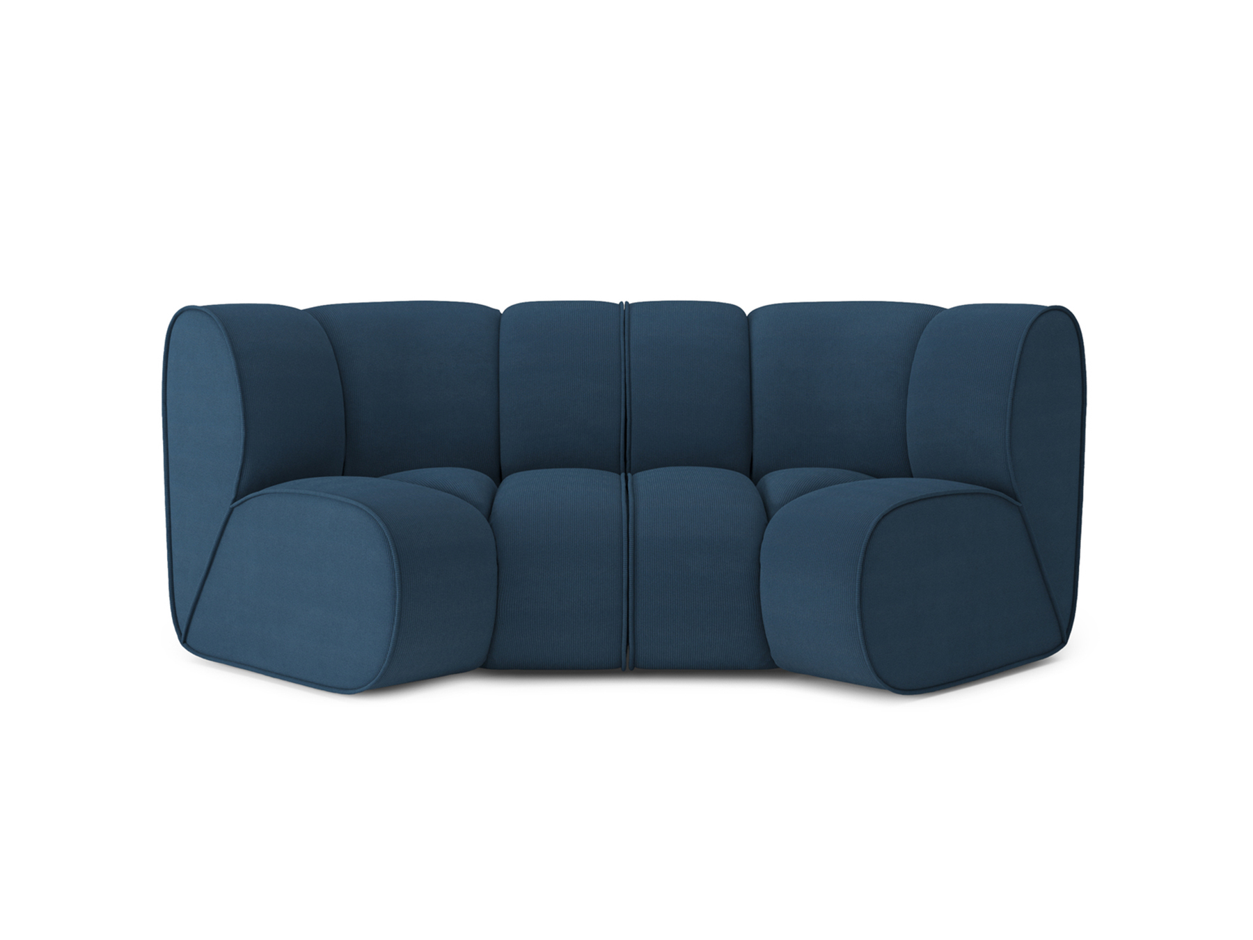Canapé d'angle 3 places Bleu Velours Design Confort