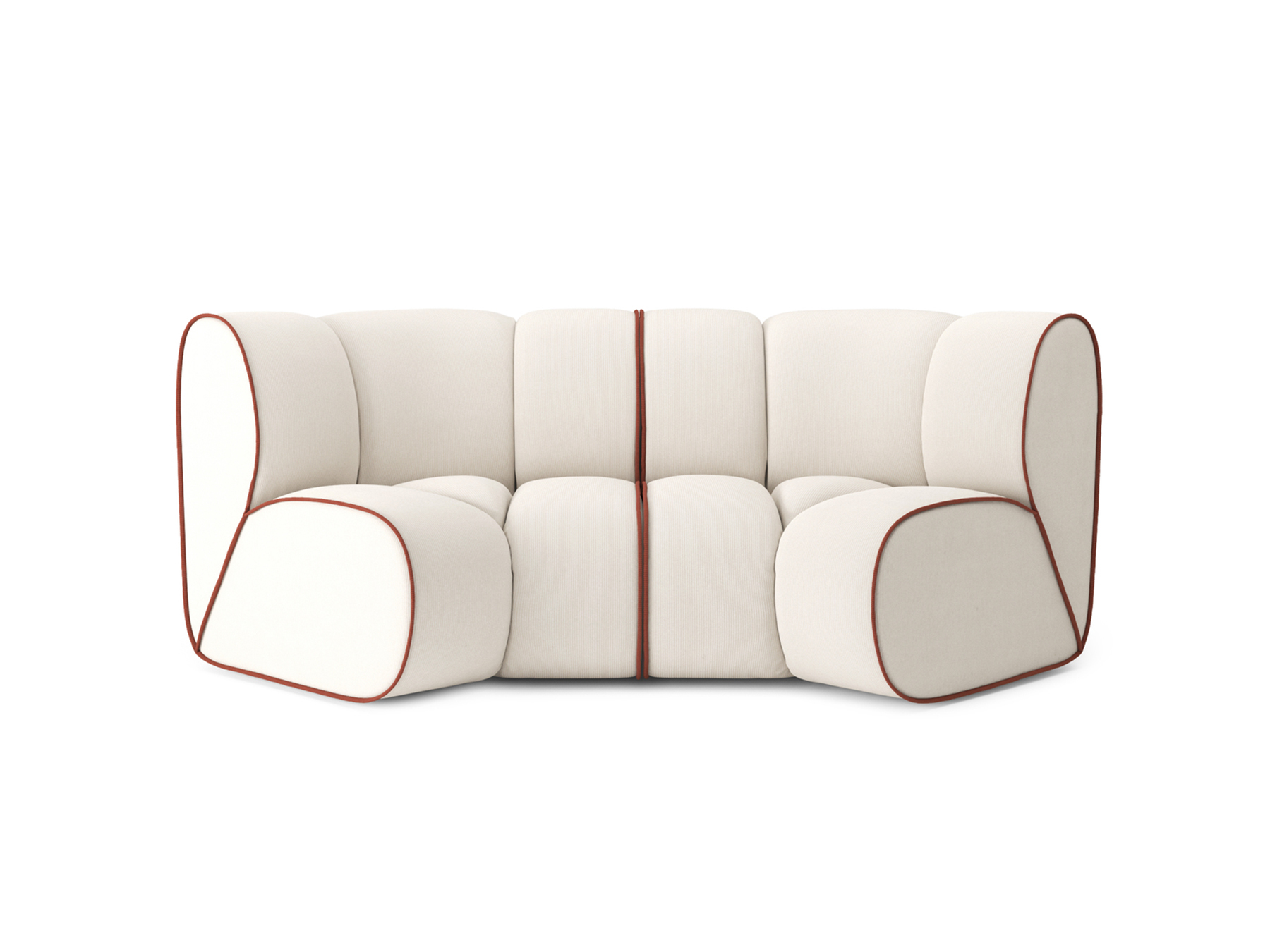 Canapé d'angle 3 places Beige Velours Design Confort