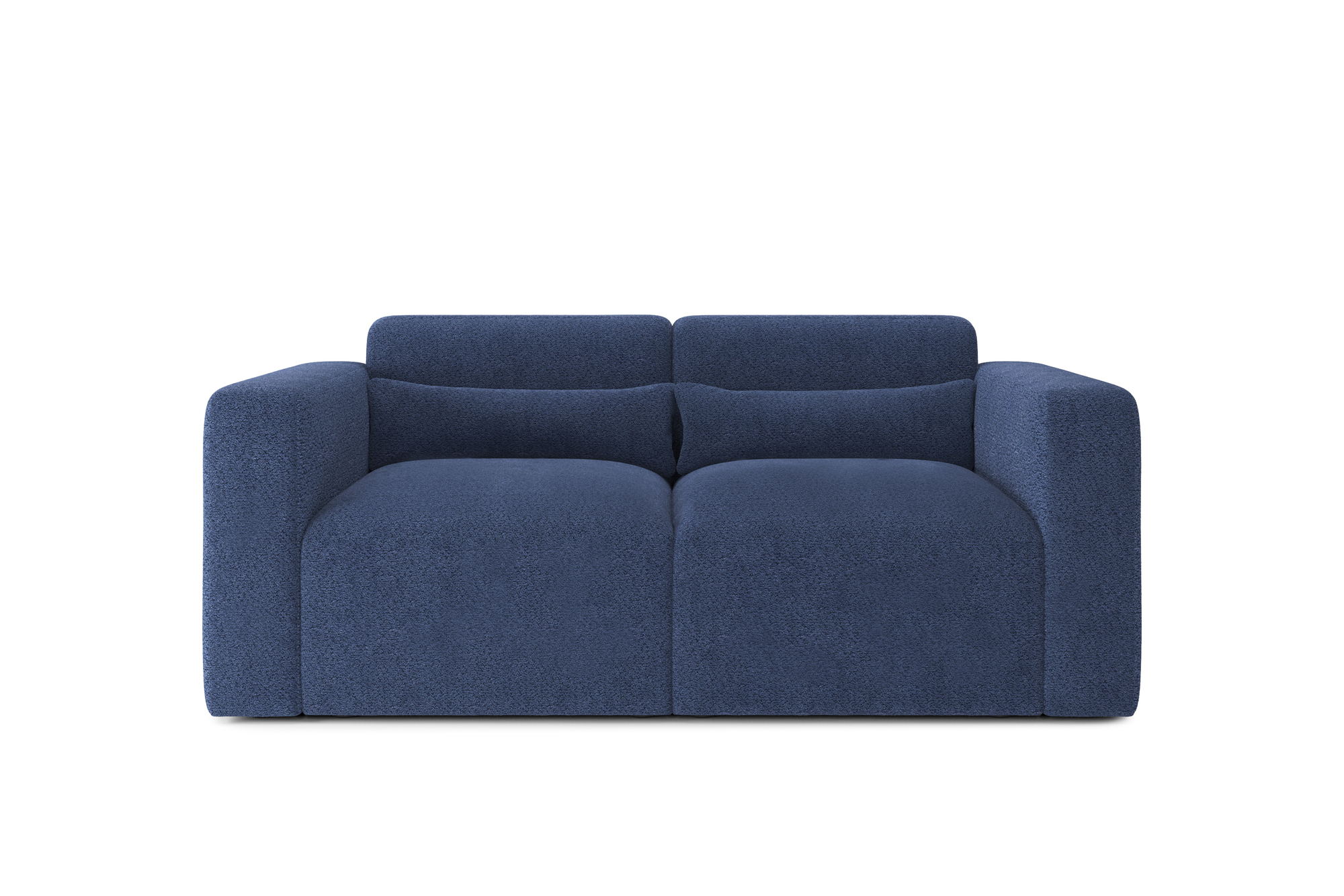 Canapé droit 2 places Bleu Tissu Design Confort
