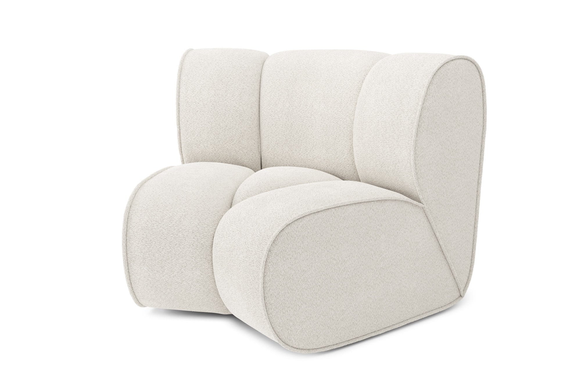 Canapé d'angle Blanc Tissu Design Confort