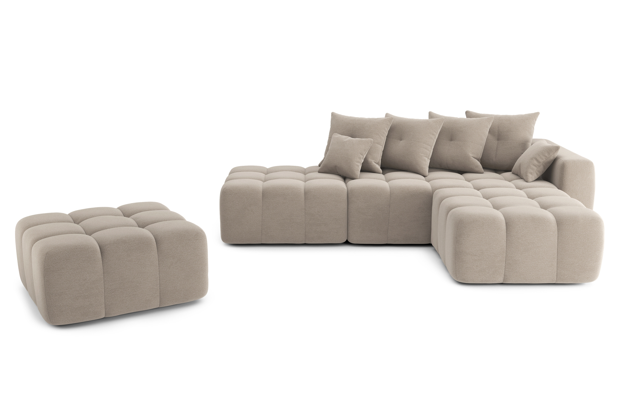 Canapé d'angle 6 places Tissu Design Confort