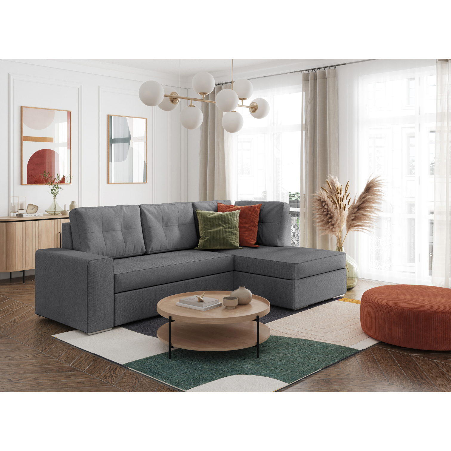 aden - Canapé convertible Gris - Vue supplémentaire 2