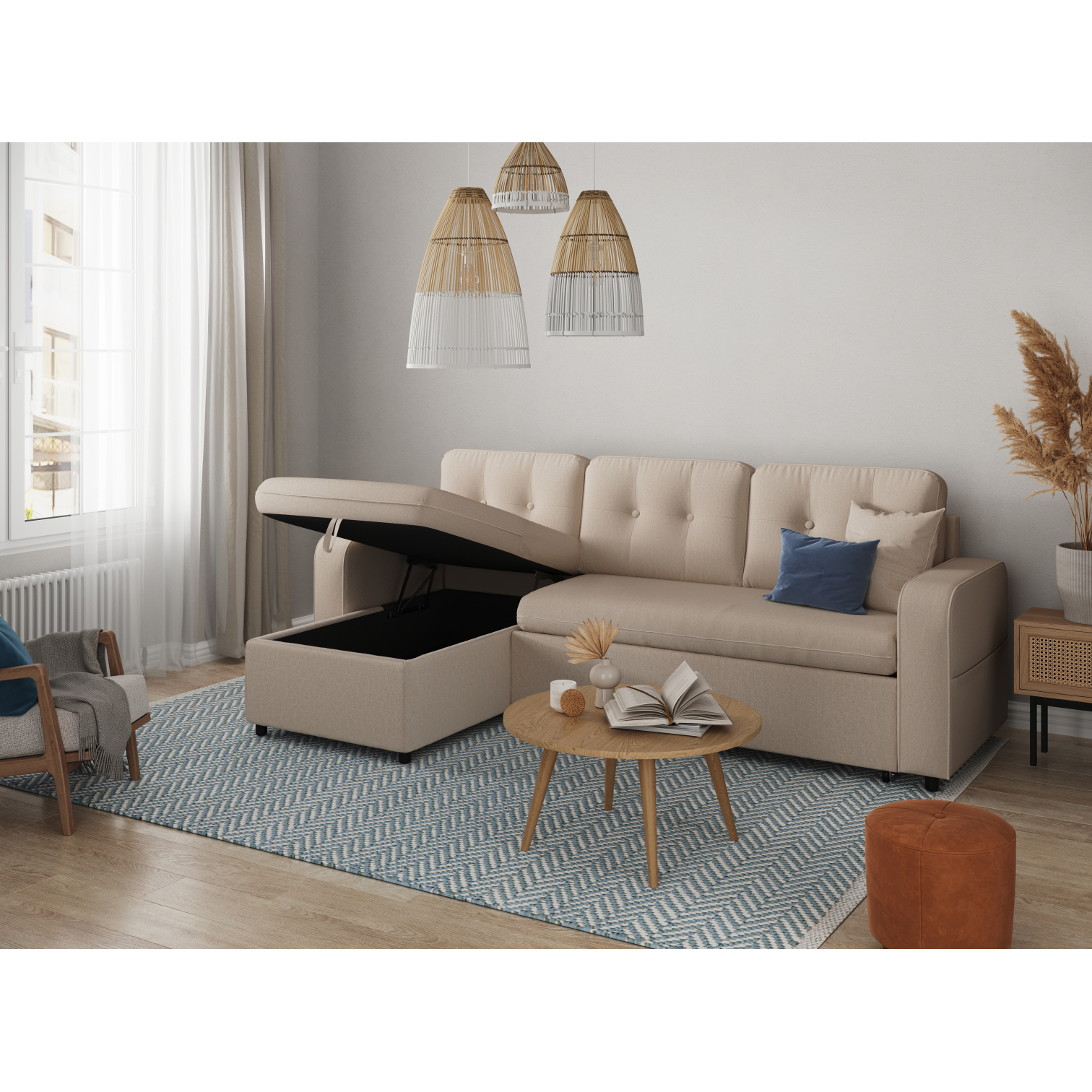 marius - Canapé convertible Beige - Vue supplémentaire 2