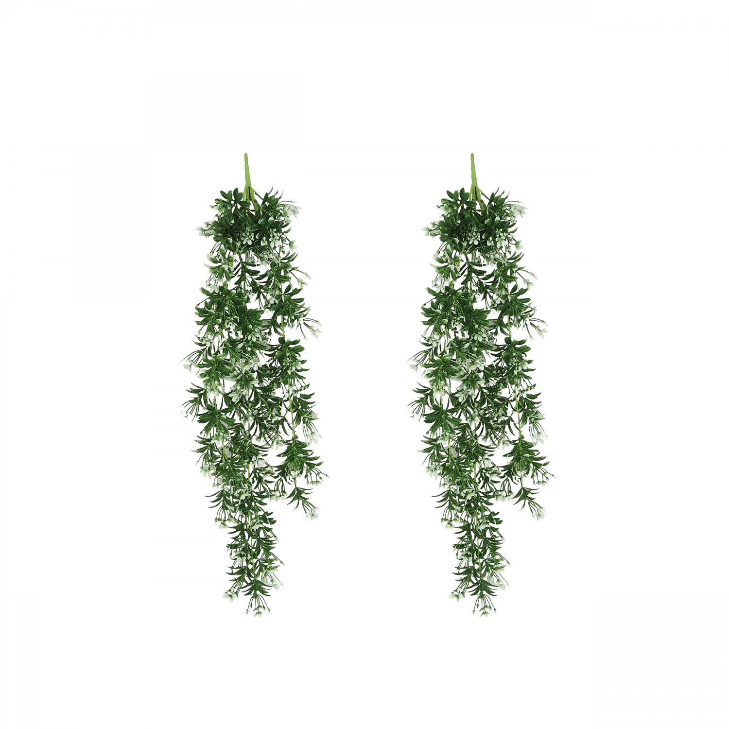 Chute plante artificielle blanc 90cm lot de 2