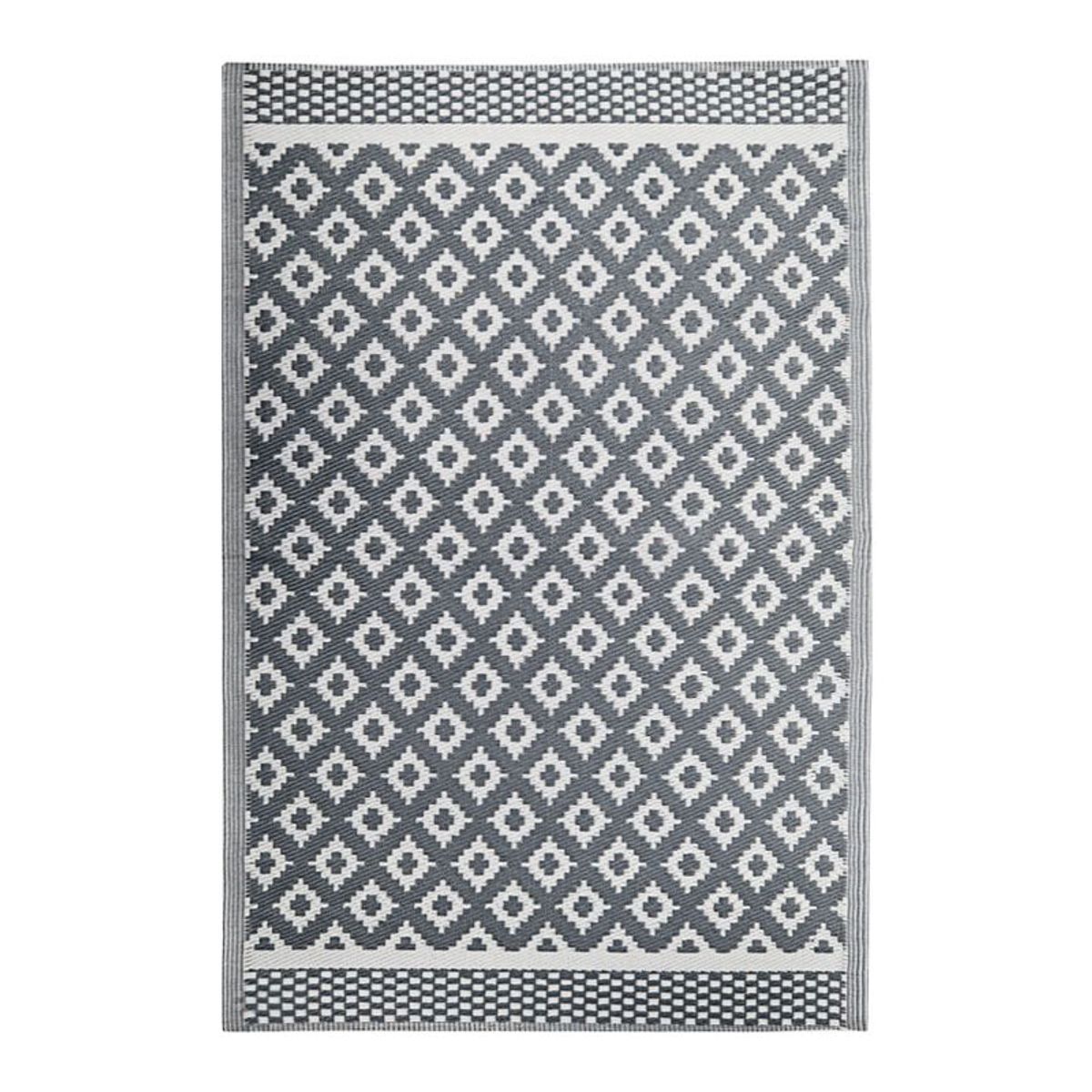 Tapis d'extérieur motifs géométriques gris 120x180