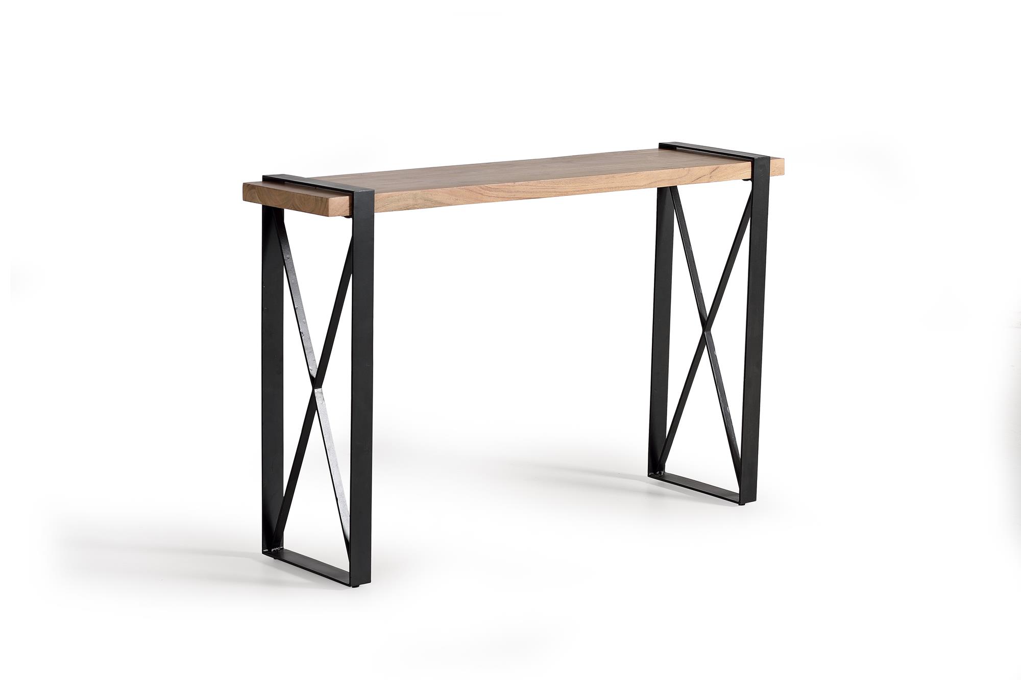 Console en bois d&rsquo;acacia et métal