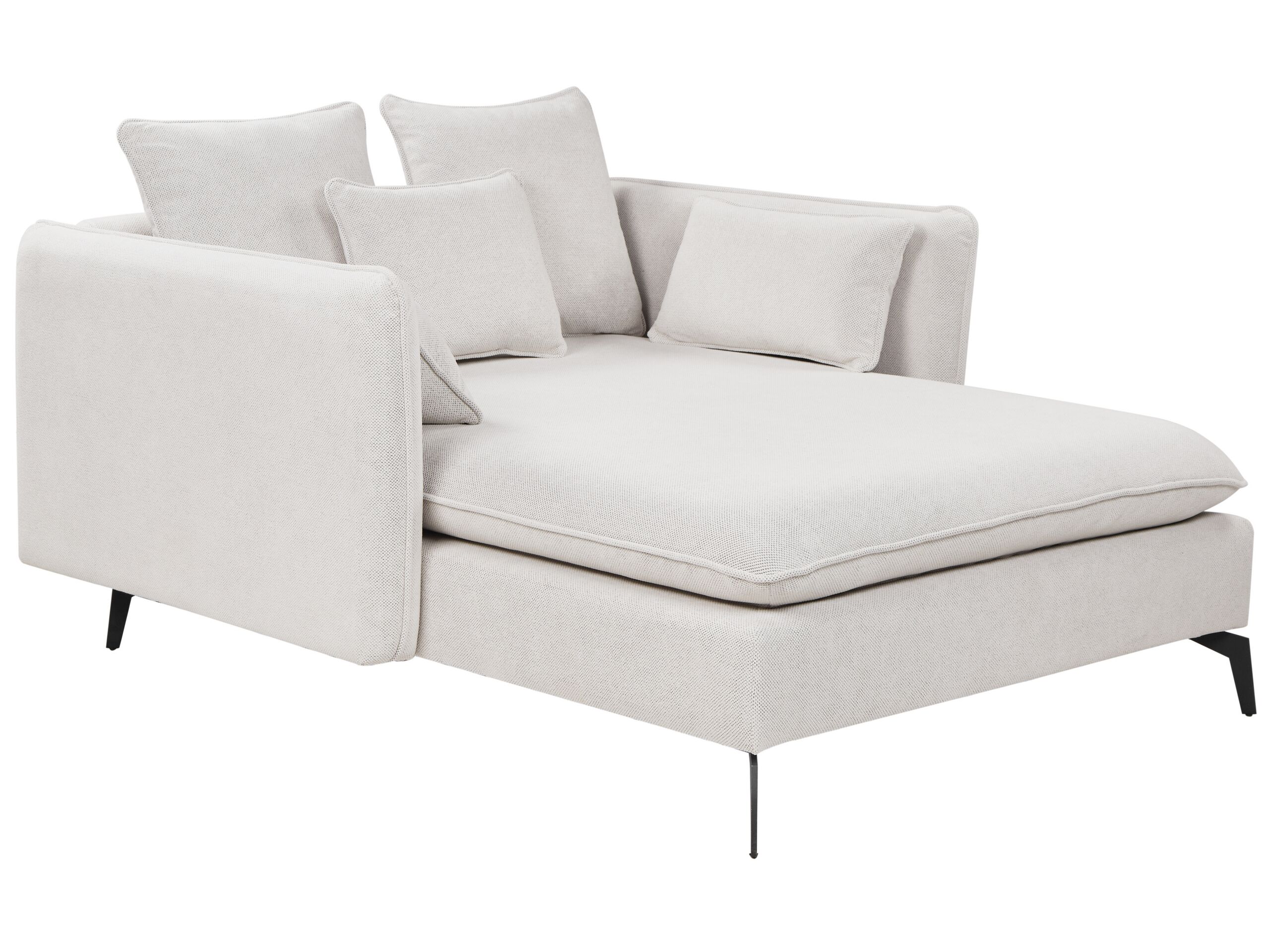 Chaise longue en tissu beige clair