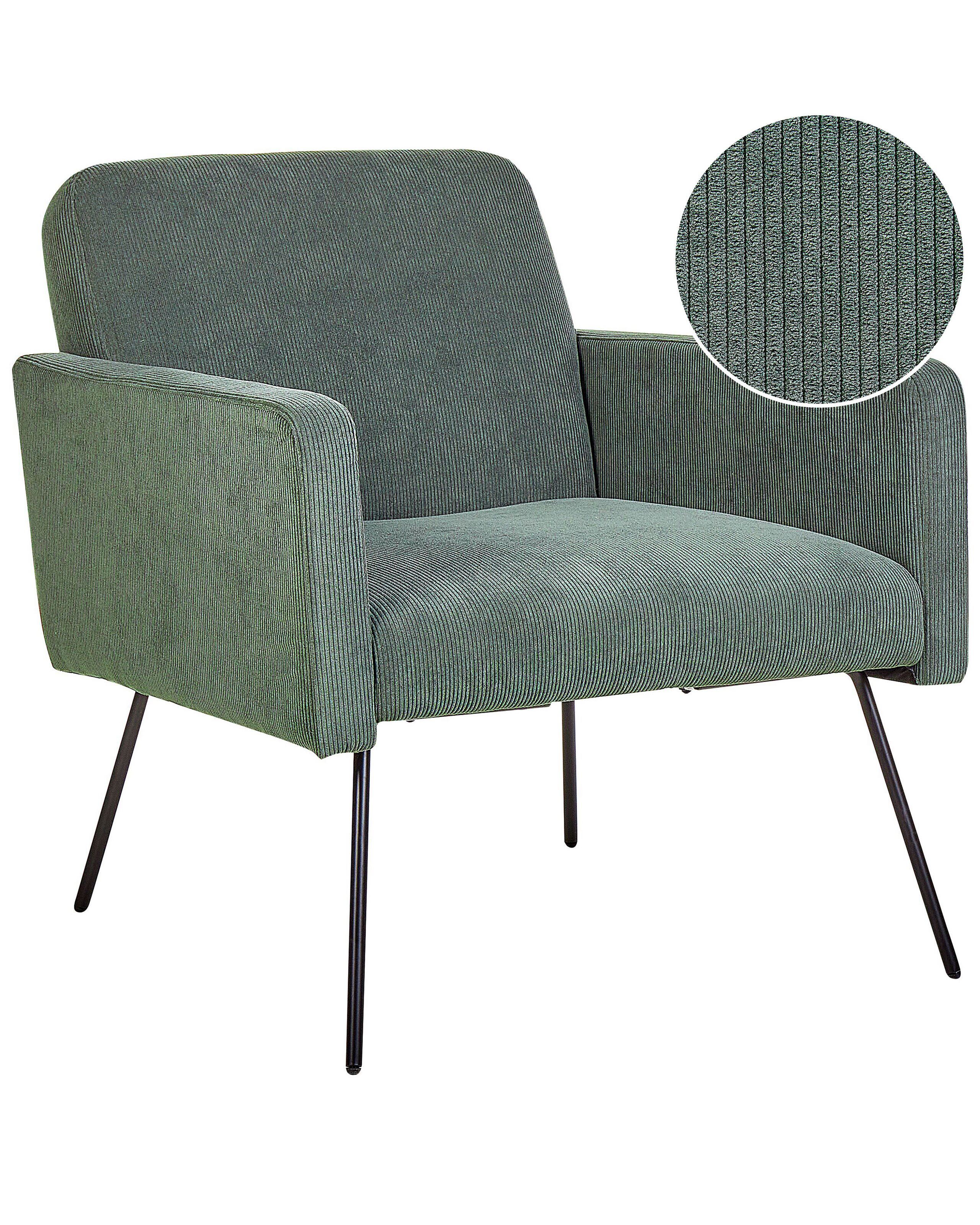 Fauteuil Velours côtelé Vert foncé