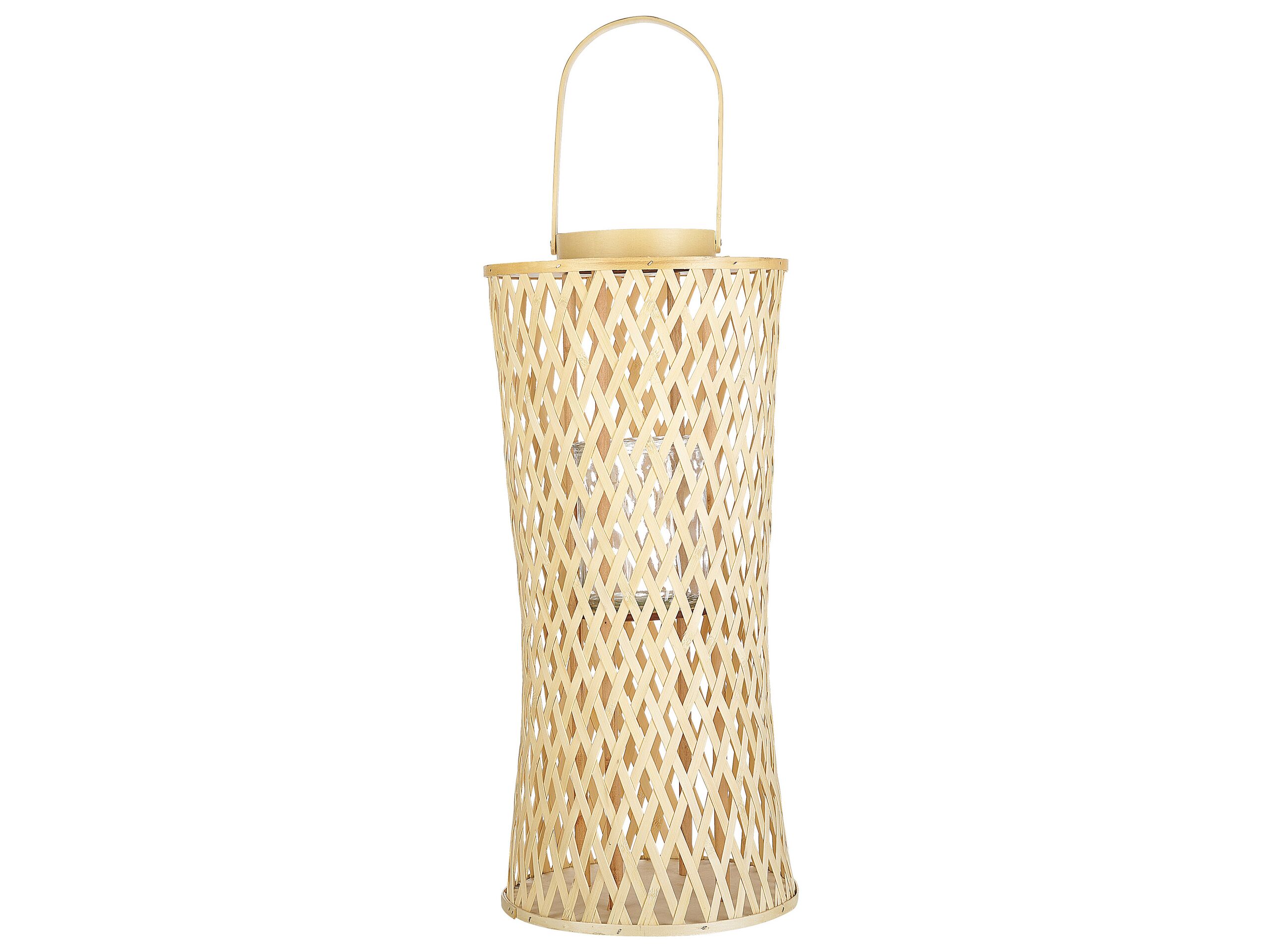 lanterne en bambou ton naturel 58 cm