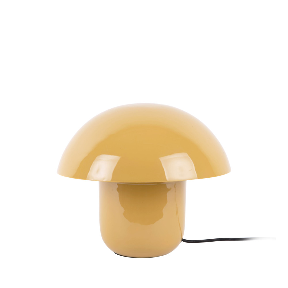 lampe à poser champignon en métal jaune