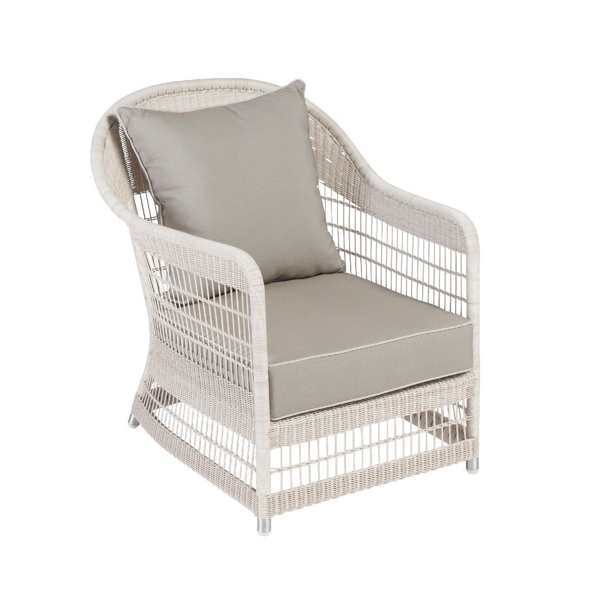 Fauteuil de jardin tressé en résine blanche