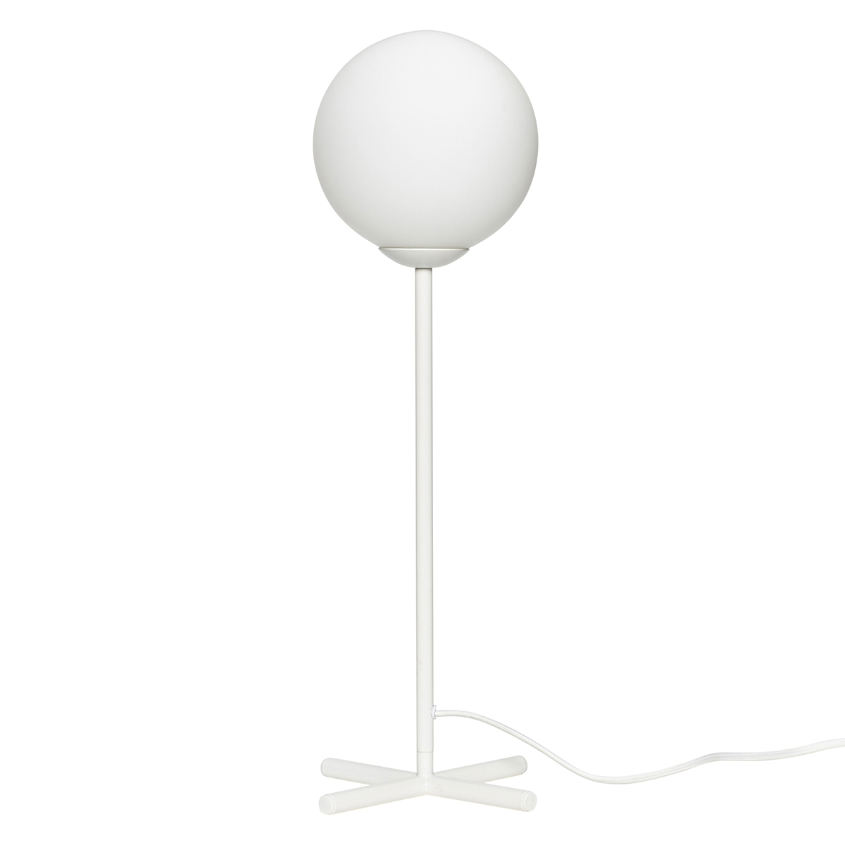 Lampe de table en verre blanc