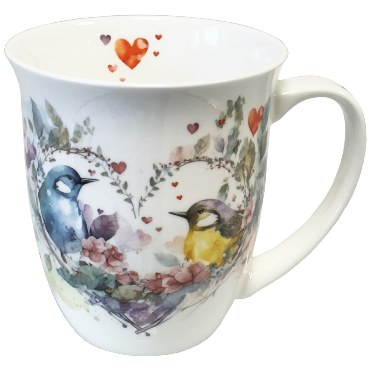 tasse en porcelaine amoureux des oiseaux