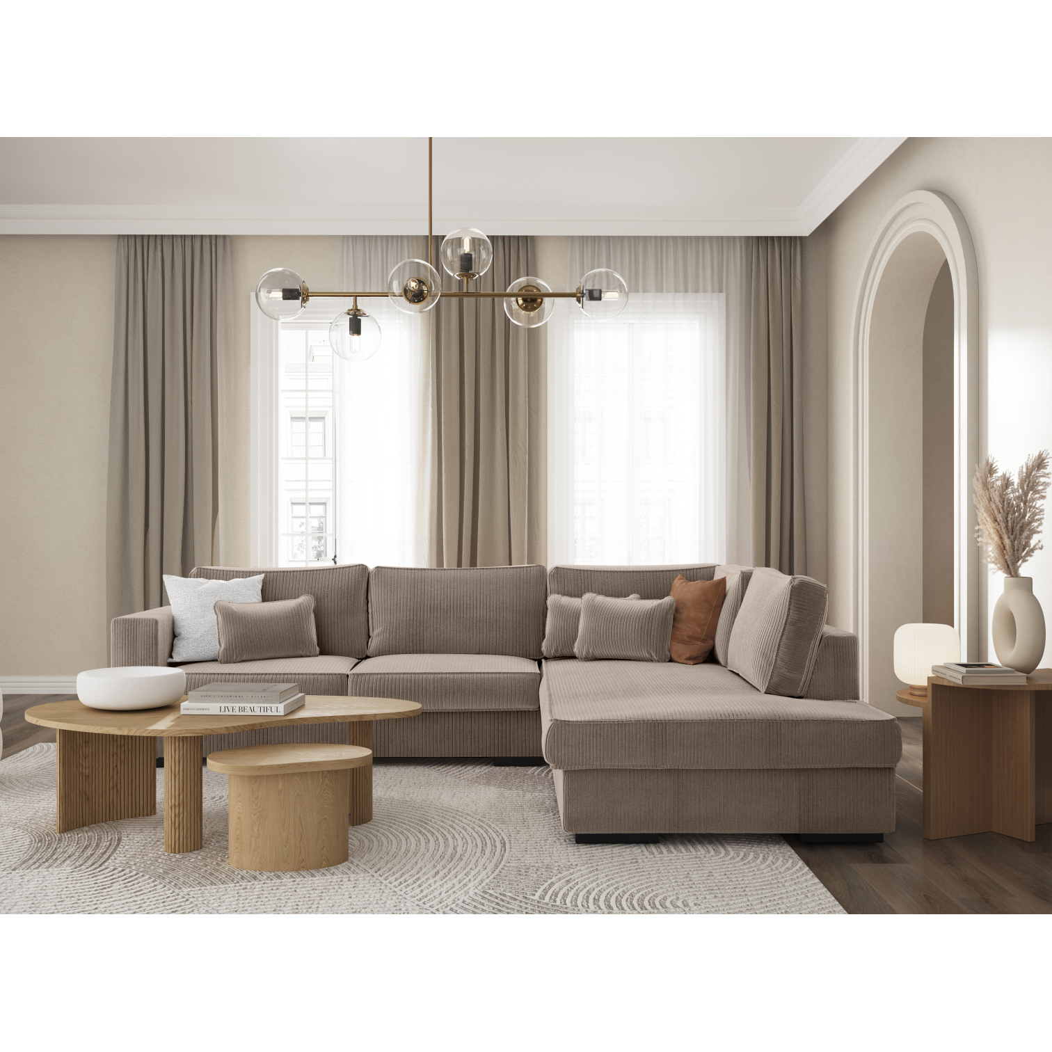 Produit similaire: belami - Canapé velours côtelé Marron