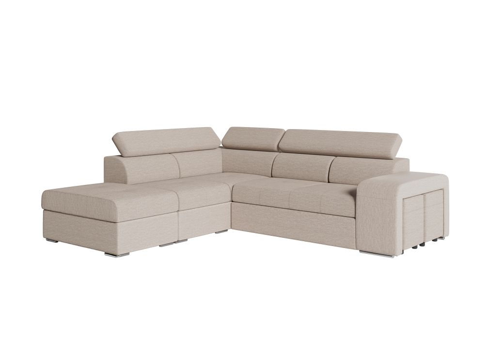 Canapé d'angle 5 places Beige Tissu Design Confort Promotion