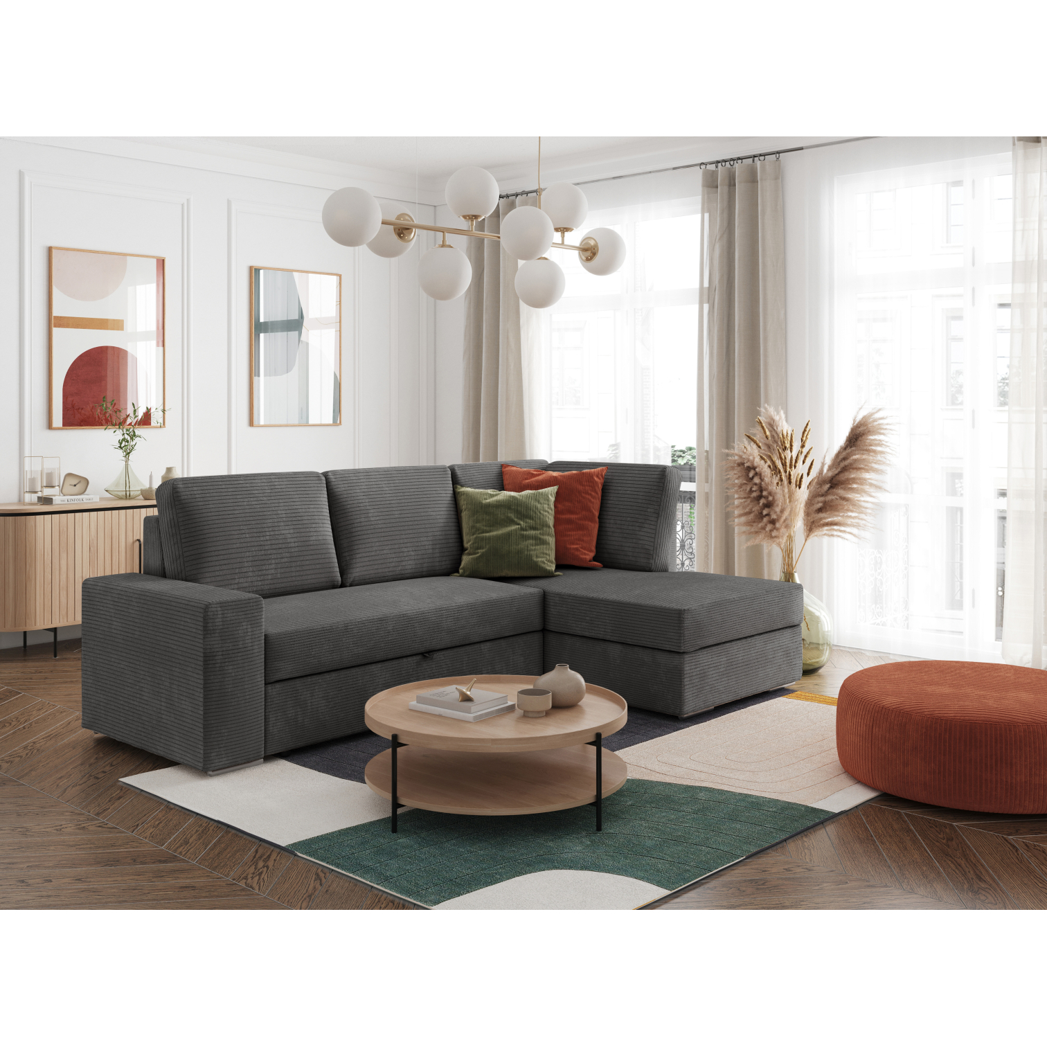 aden - Canapé convertible Gris - Vue supplémentaire 2