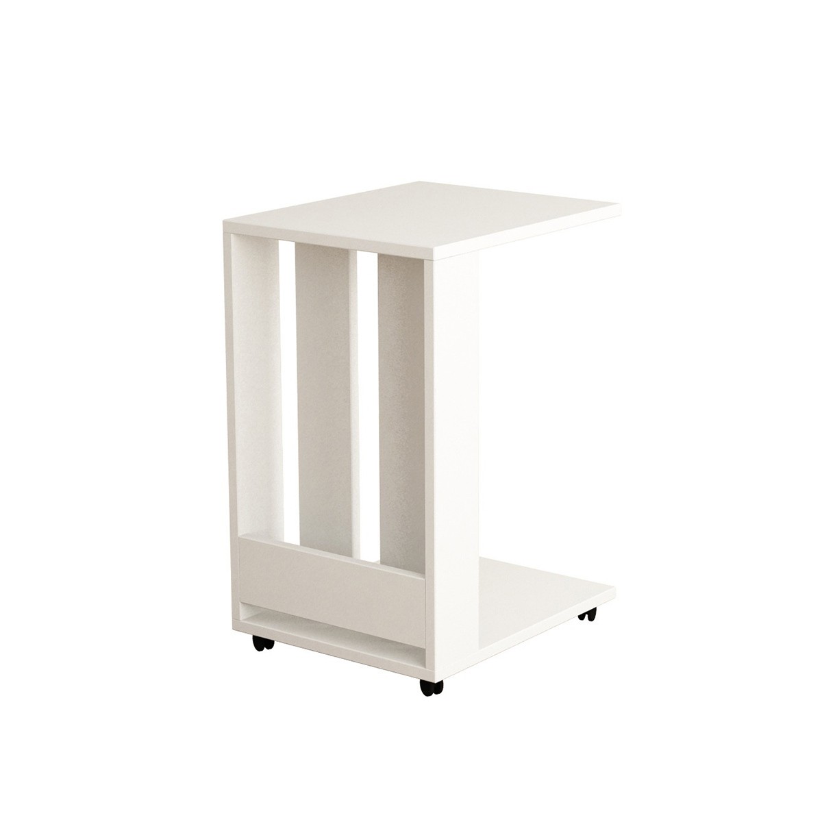 Bout de canapé 2 tablettes – L37 cm – Blanc