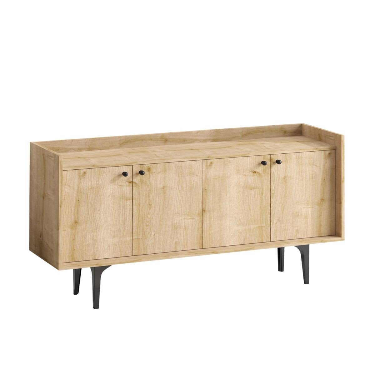 Buffet 4 portes décor chêne saphir – L150 cm
