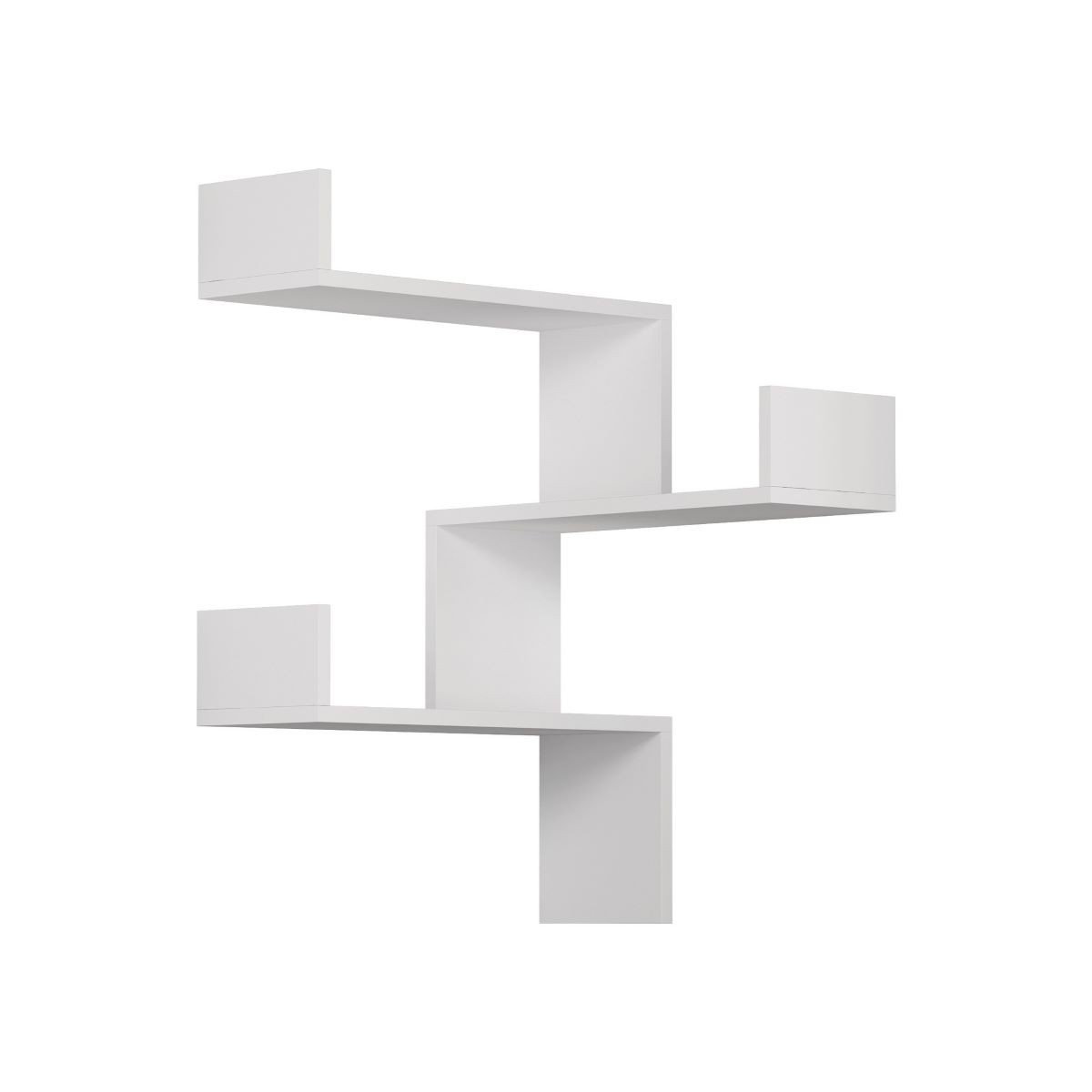 Etagère murale d&rsquo;angle 3 étagères – H90 cm – Blanc